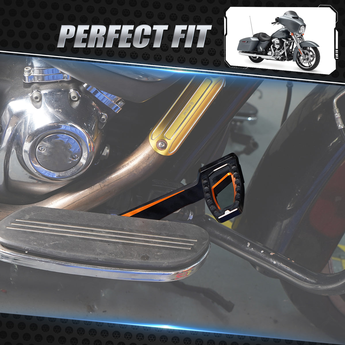 Hátsó kerék fékkar pedál készlet Harley Road King Electra Street Glide Ultra Limited modellekhez
