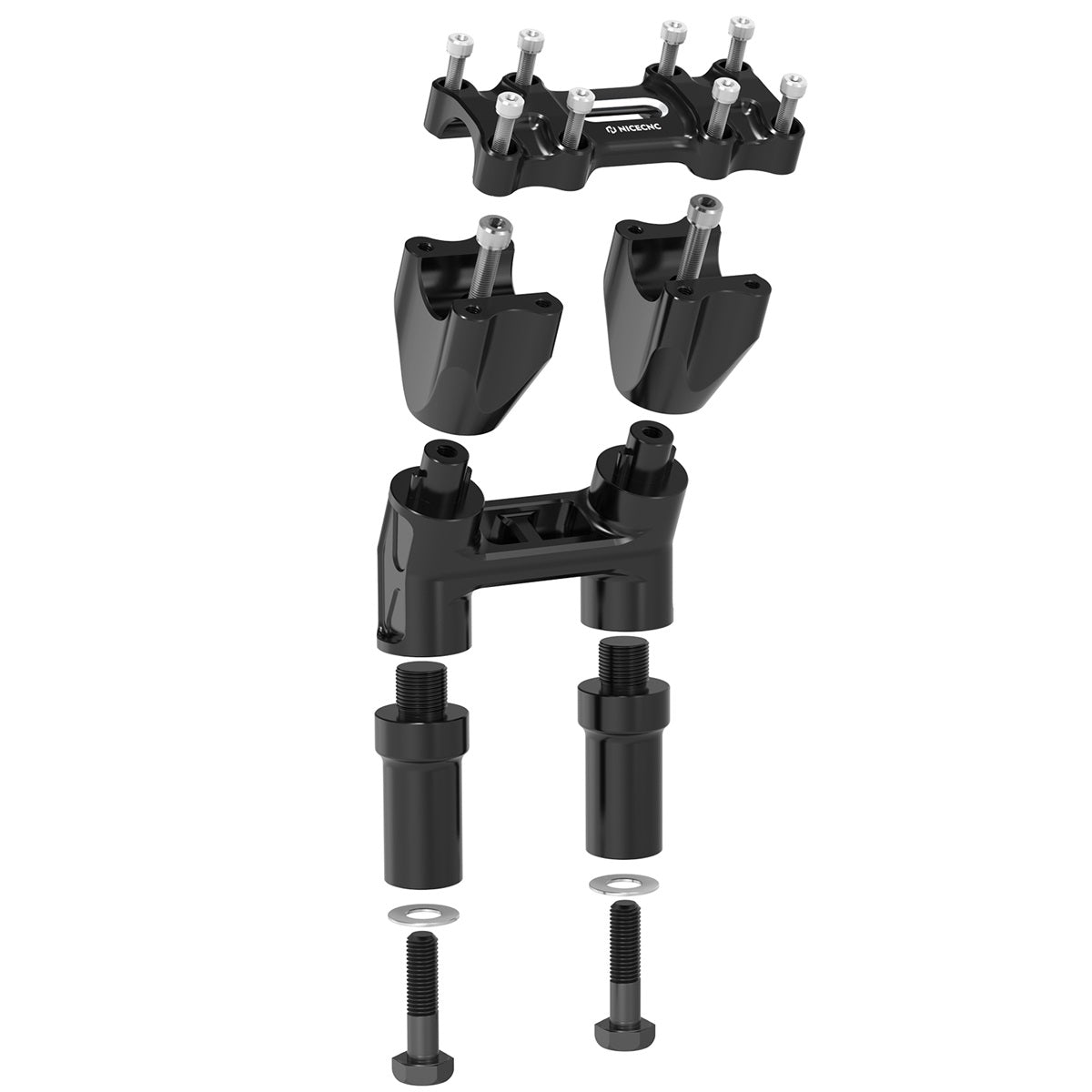 Modulare Kickback-Lenkererhöhungen nach hinten für Harley 1-1/8" Fat Bar