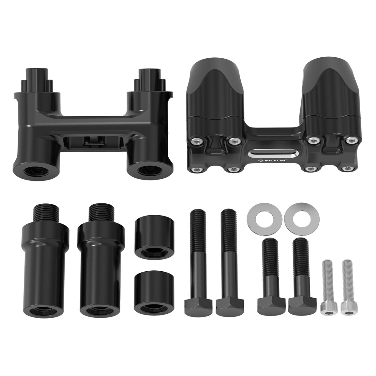 Modulare Kickback-Lenkererhöhungen nach hinten für Harley 1-1/8" Fat Bar