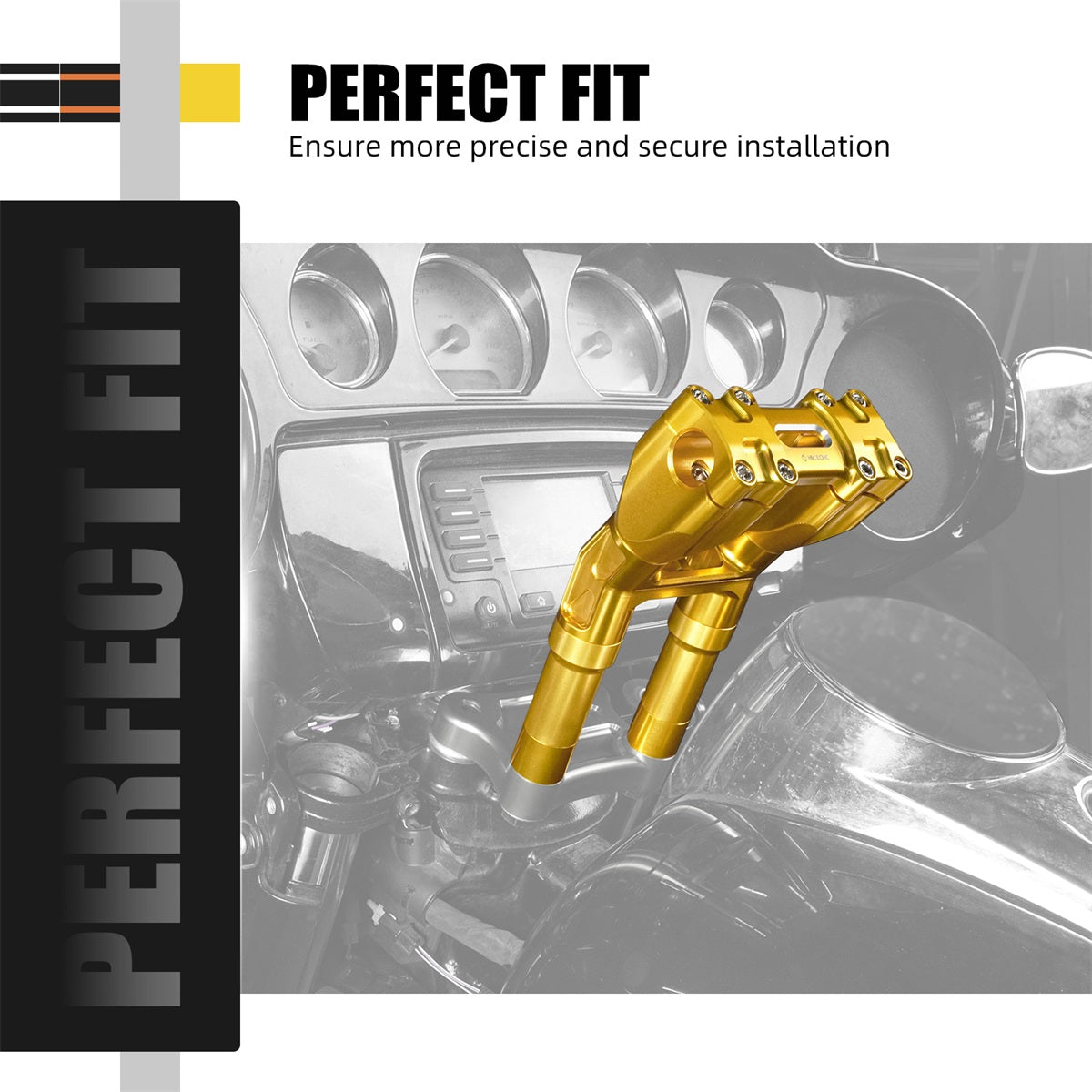 Modulare Kickback-Lenkererhöhungen nach hinten für Harley 1-1/8" Fat Bar