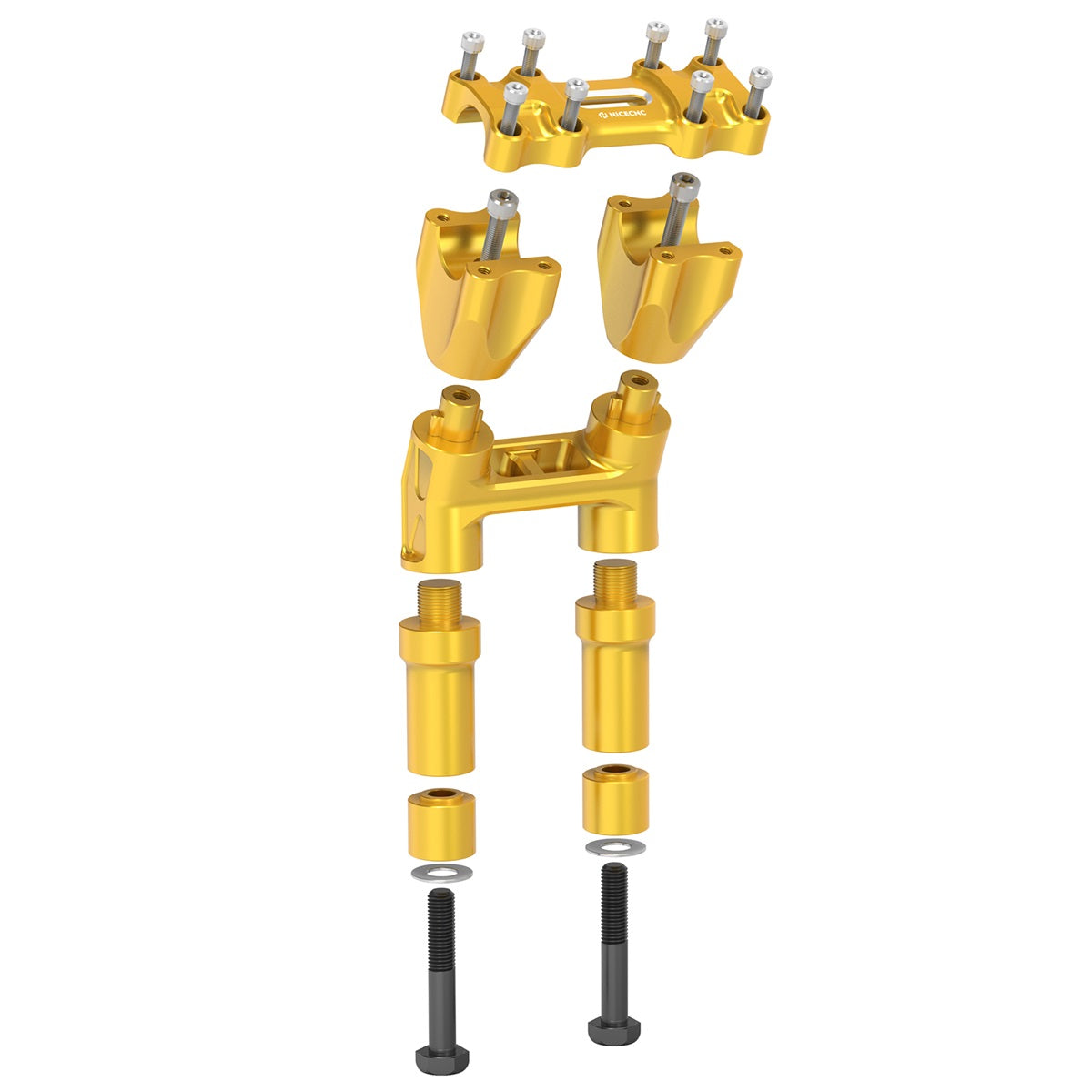 Modulare Kickback-Lenkererhöhungen nach hinten für Harley 1-1/8" Fat Bar