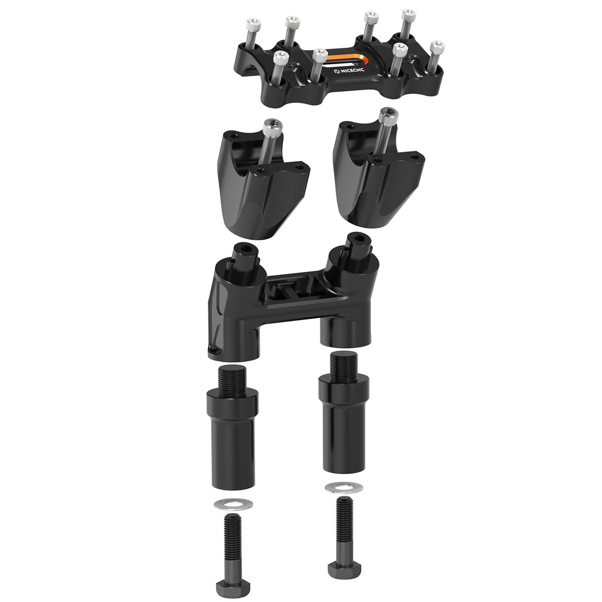 Modulare Kickback-Lenkererhöhungen nach hinten für Harley 1-1/8" Fat Bar