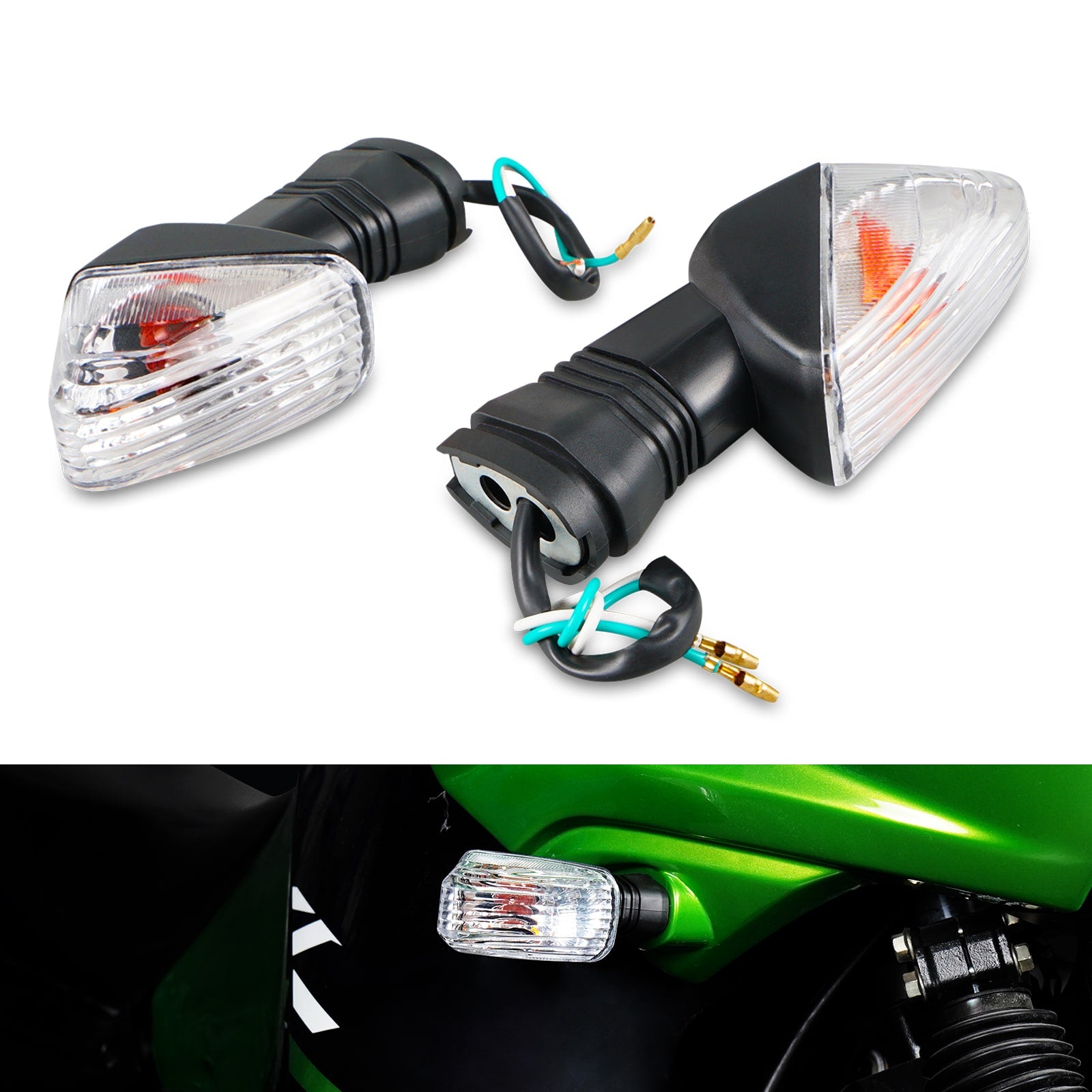 Paar Blinker Signallicht Licht Lampe Für KAWASAKI KLR 650 08-17 Z750S 2005-2006