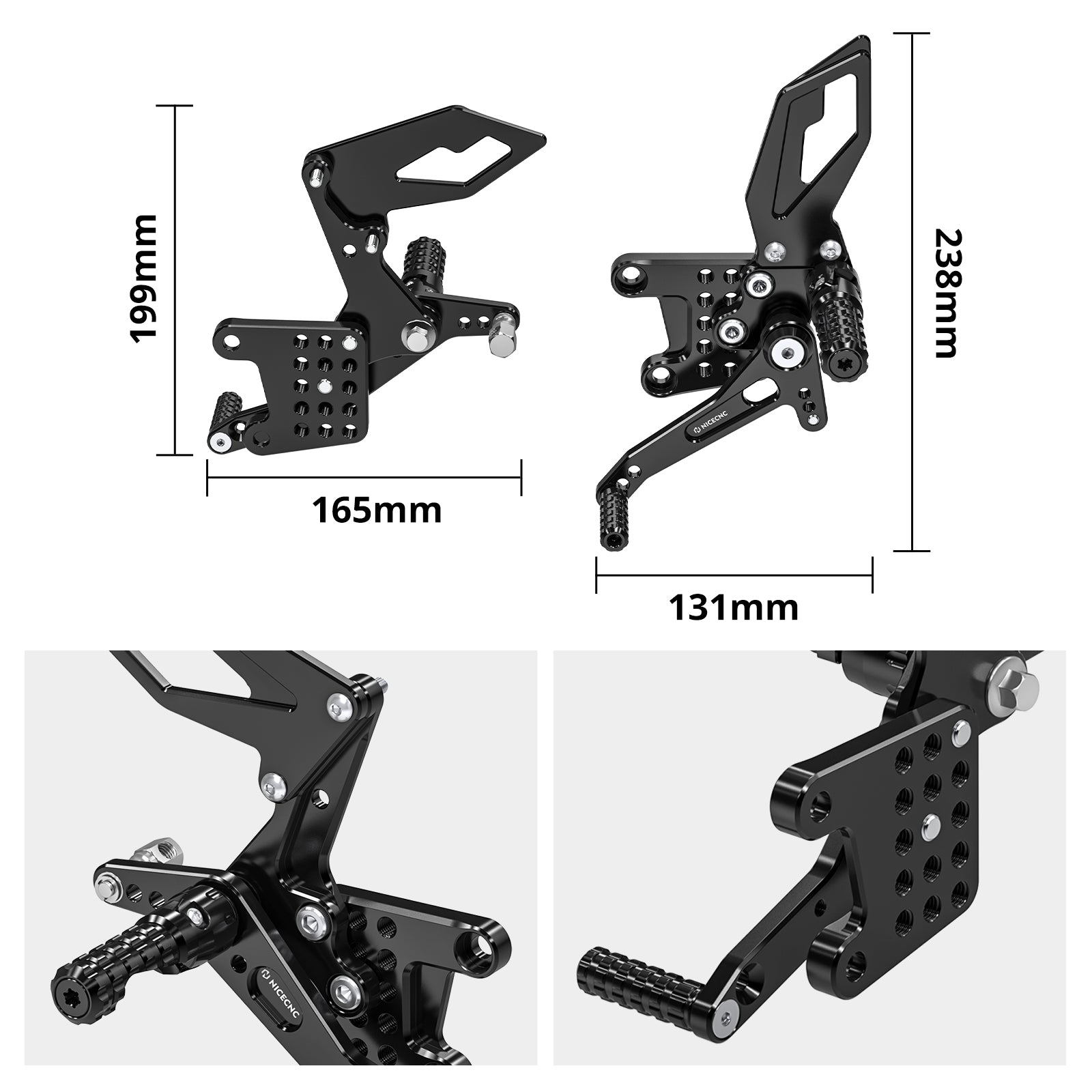 Links + Rechts Fußrastenanlage Für Suzuki GSXR600 GSXR750 GSXR1000 SV650S
