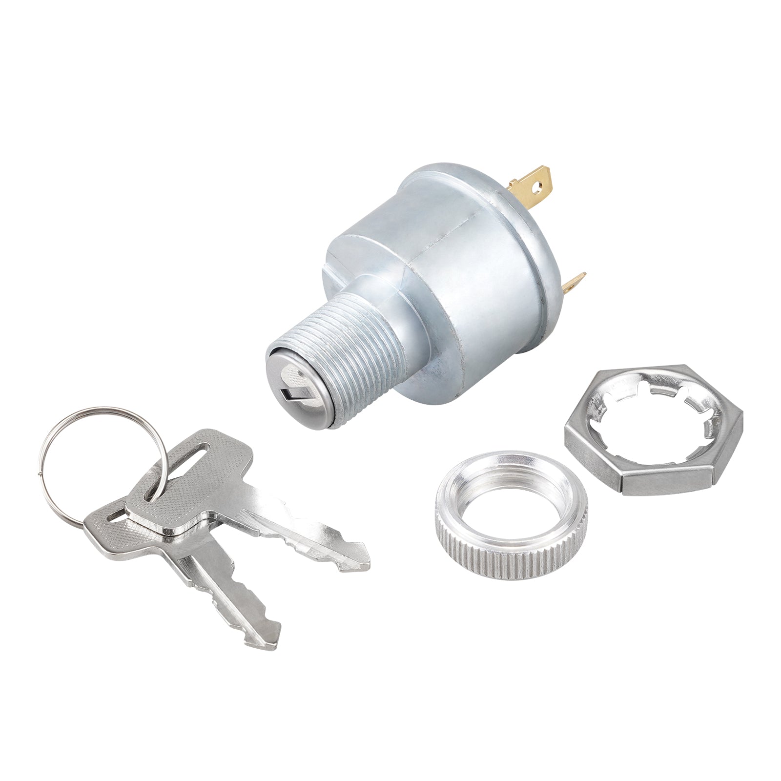 Ignition key switch for EZGO vehicles with lights, gas, and electric