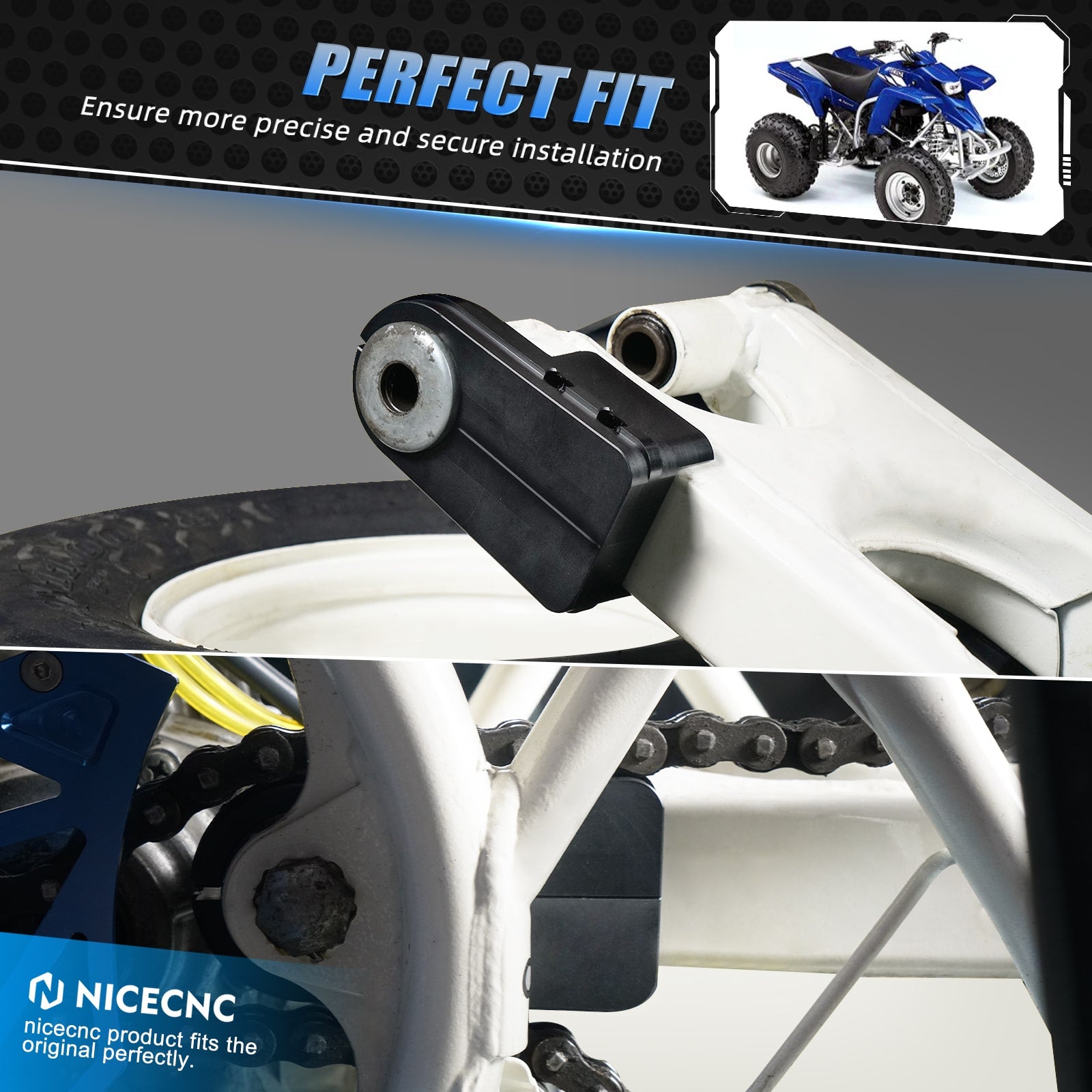 ATV Vorne Kettenführung Slider Schwinge Schutz Für Yamaha Blaster 200 Banshee 350