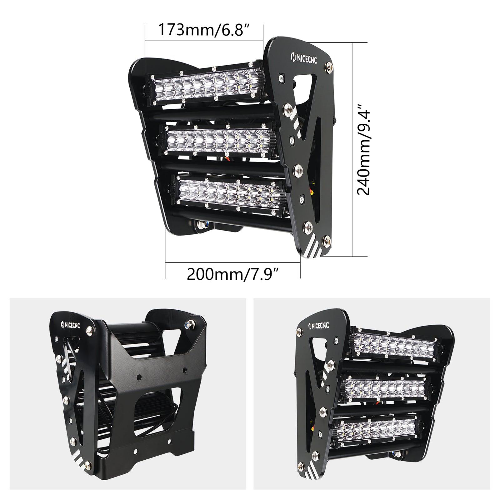 ATV Frontstoßstange mit 60W LED Scheinwerfer Lichtleiste für Yamaha Raptor 700 2013-2024