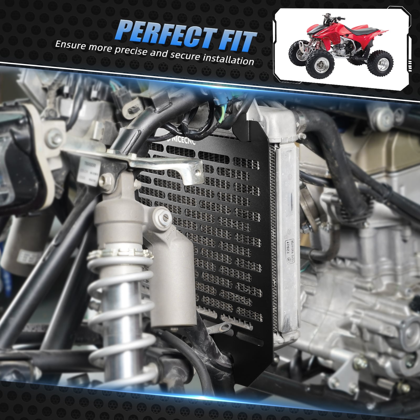 ATV Kühler Schutz Deckel Abdeckung Für Honda TRX450R TRX450ER