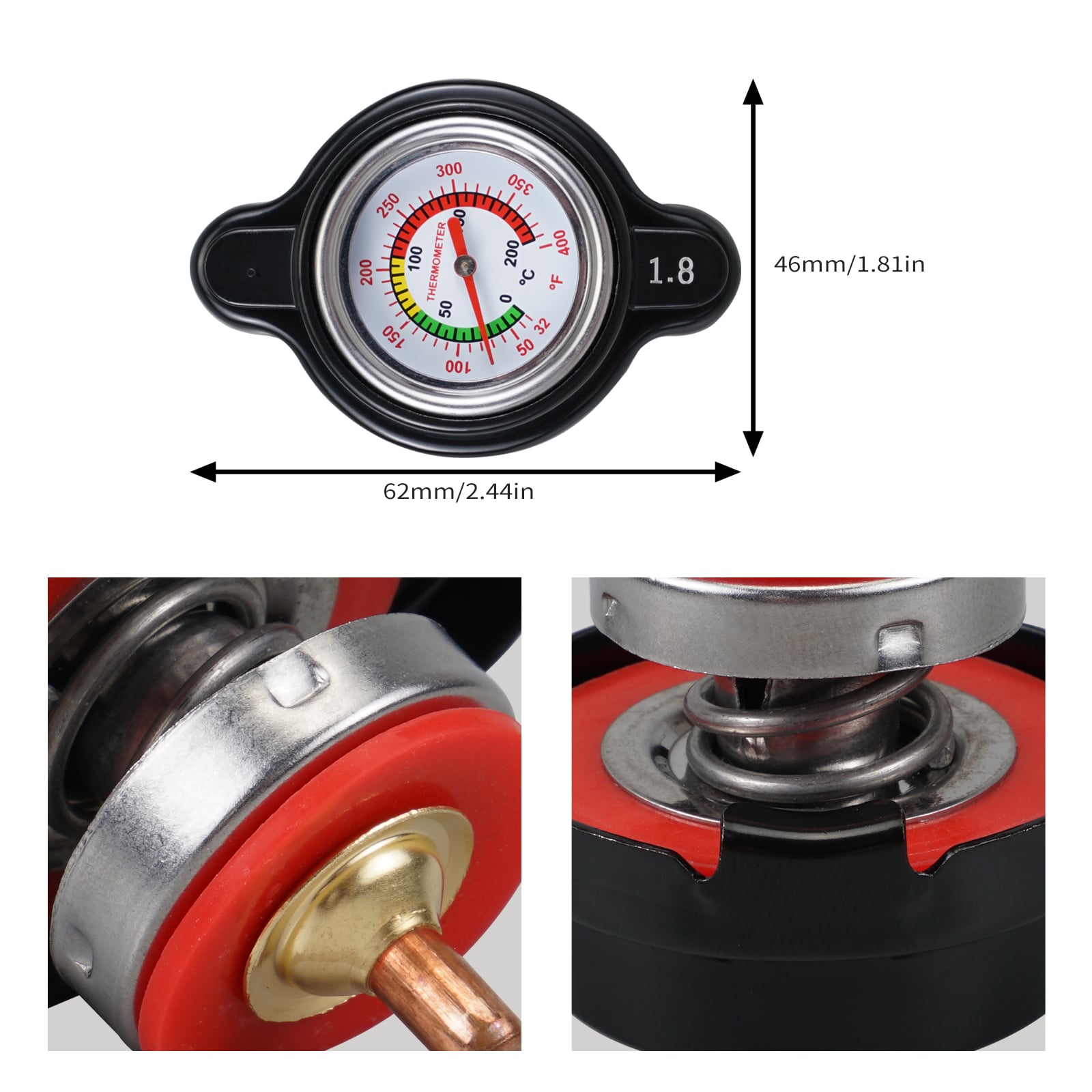 ATV Kühlerdeckel mit Thermometer für Yamaha Raptor Kodiak Grizzly 700 YFZ450R