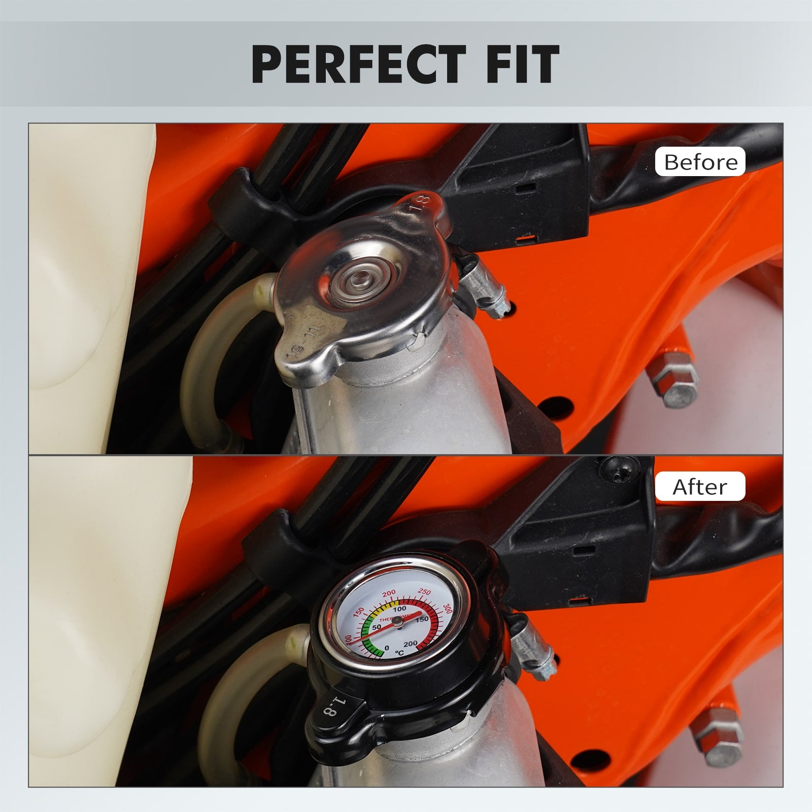 ATV Kühlerdeckel mit Thermometer für Yamaha Raptor Kodiak Grizzly 700 YFZ450R