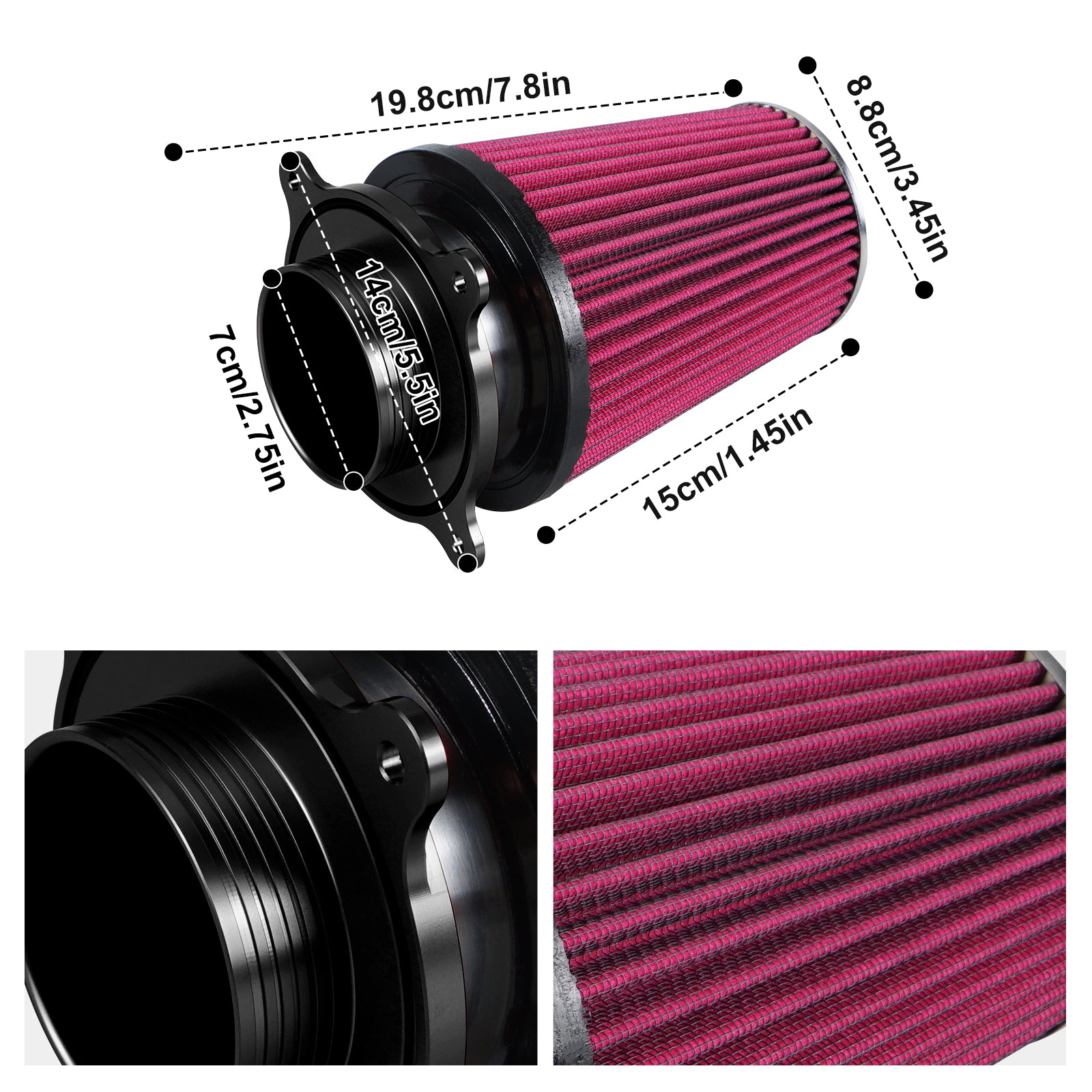 ATV Luftfiltereinlass mit Halter Adapter für Yamaha Raptor 700 2006-2024