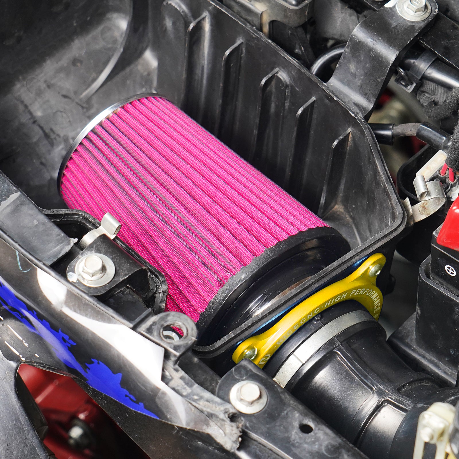 ATV Luftfiltereinlass mit Halter Adapter für Yamaha Raptor 700 2006-2024