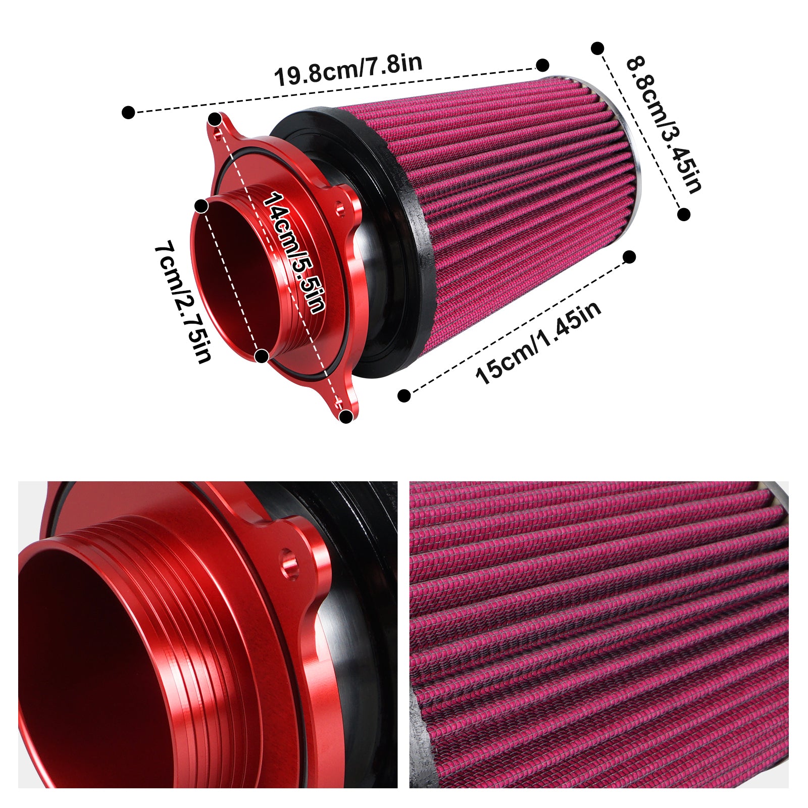 ATV Luftfiltereinlass mit Halter Adapter für Yamaha Raptor 700 2006-2024