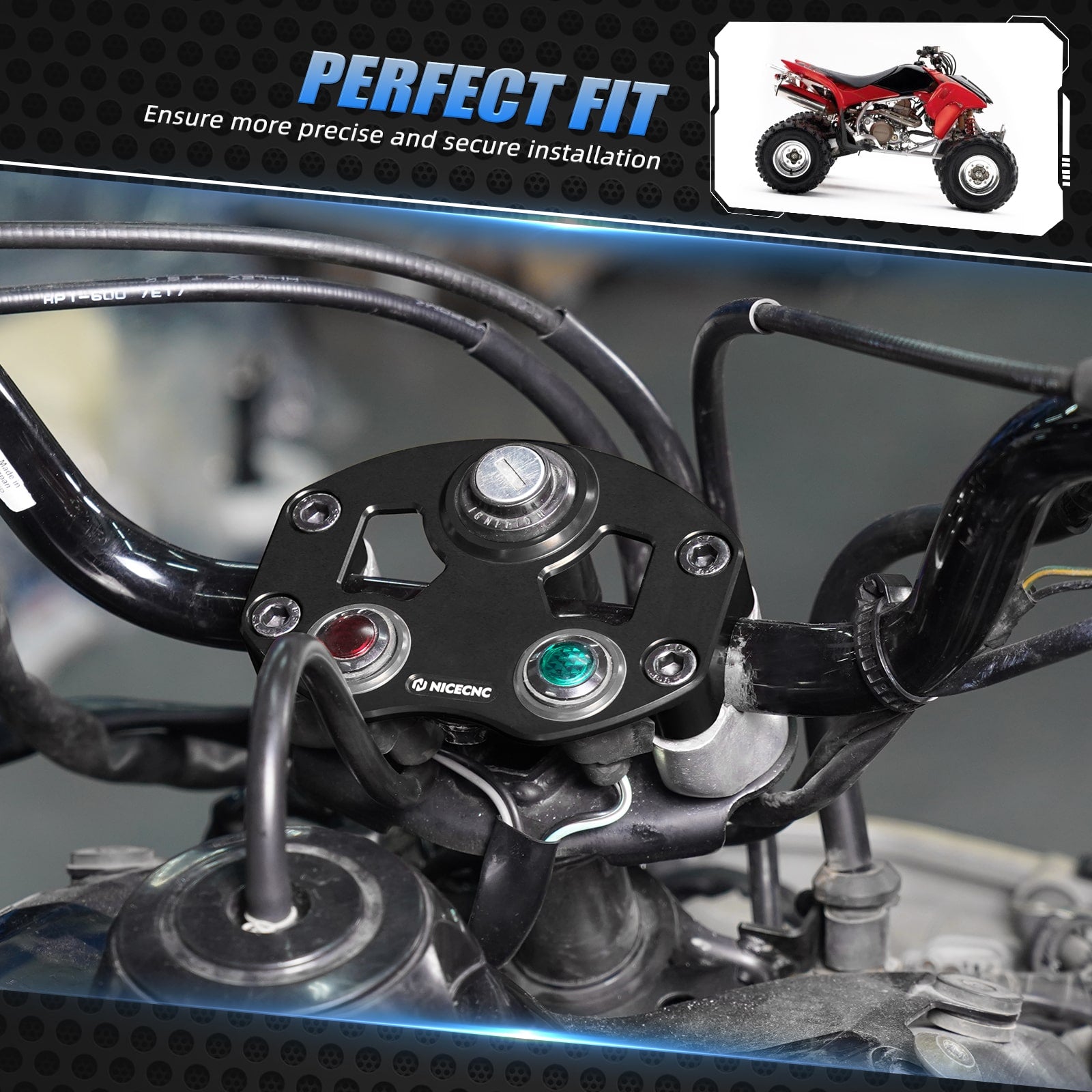 Schlüsselschalter & Blinkerhalterung Lenkerhalterung oben für Honda TRX450R