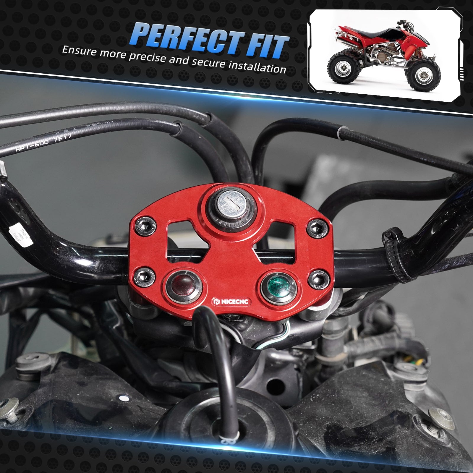 Schlüsselschalter & Blinkerhalterung Lenkerhalterung oben für Honda TRX450R