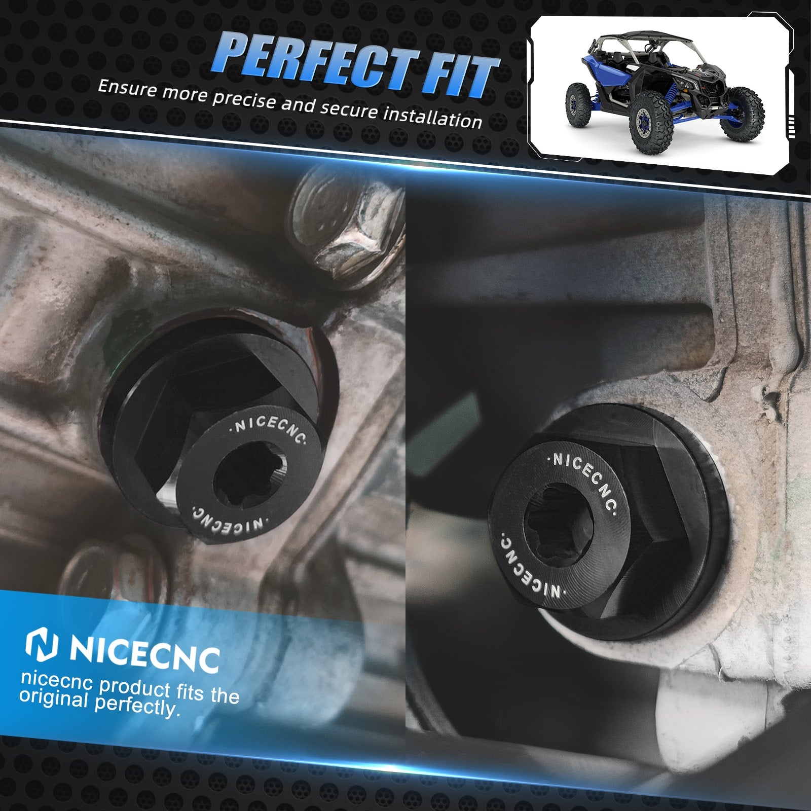 Magnetischer Getriebeöl-Einfüll- und Ablassstopfen-Kit für Polaris RZR XP 1000 Sportsman Ranger