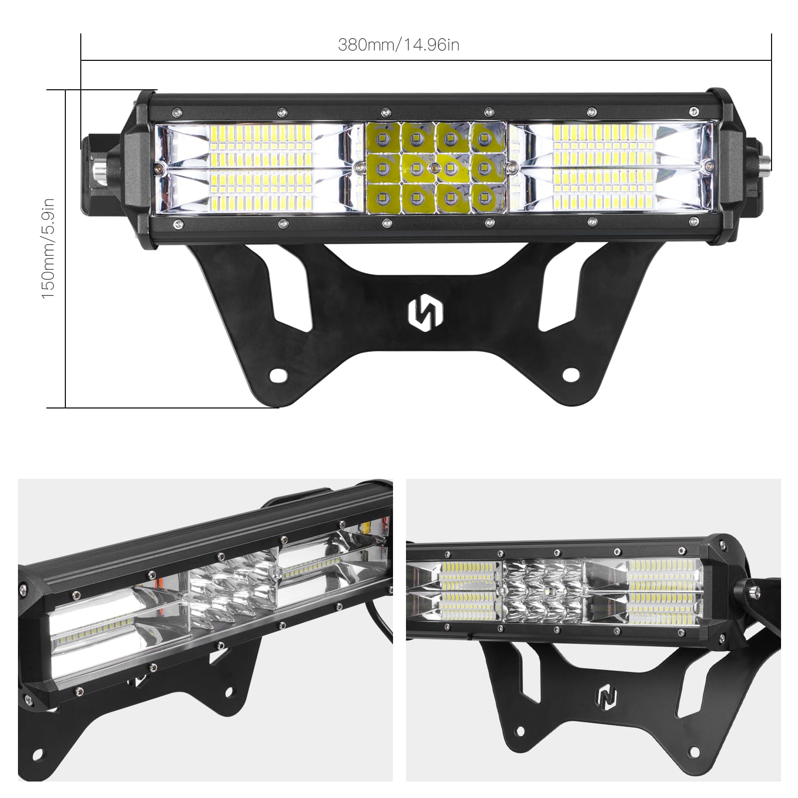 UTV 40W Stoßdämpferhalterung LED-Lichtleiste mit Halterung für Can-Am Maverick X3
