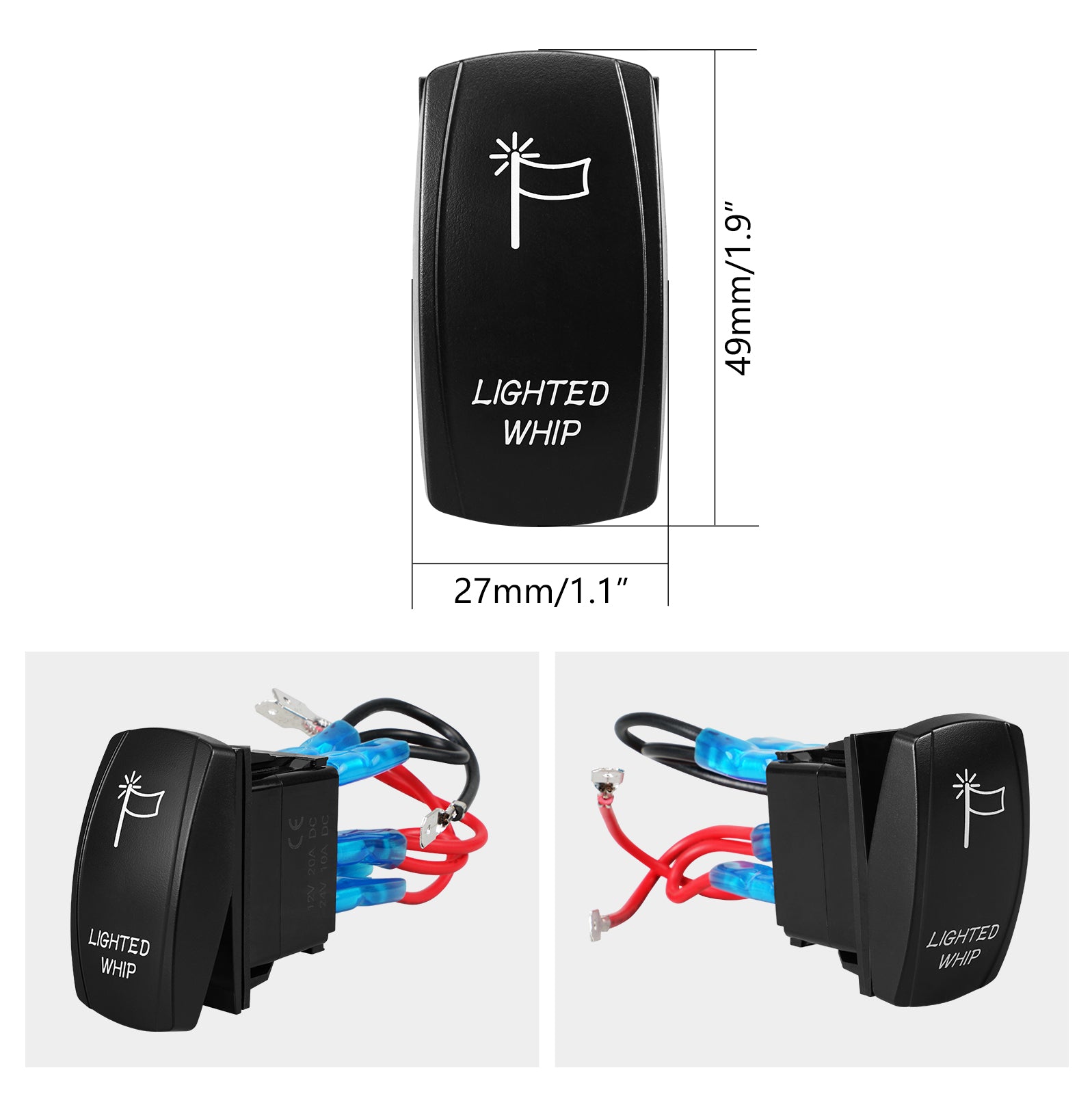 Universal UTV ATV LED Wippschalter EIN-AUS Kippschalter Laser