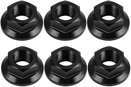 NICECNC Schwarze 6-teilige rote Kettenrad-Flanschmuttern M10X1,25, kompatibel mit Ducati Monster 1000 Supersport 1000 03-06, Monster 620 695 696, Sport Touring ST2 ST3 ST4, Supersport 750 800 900
