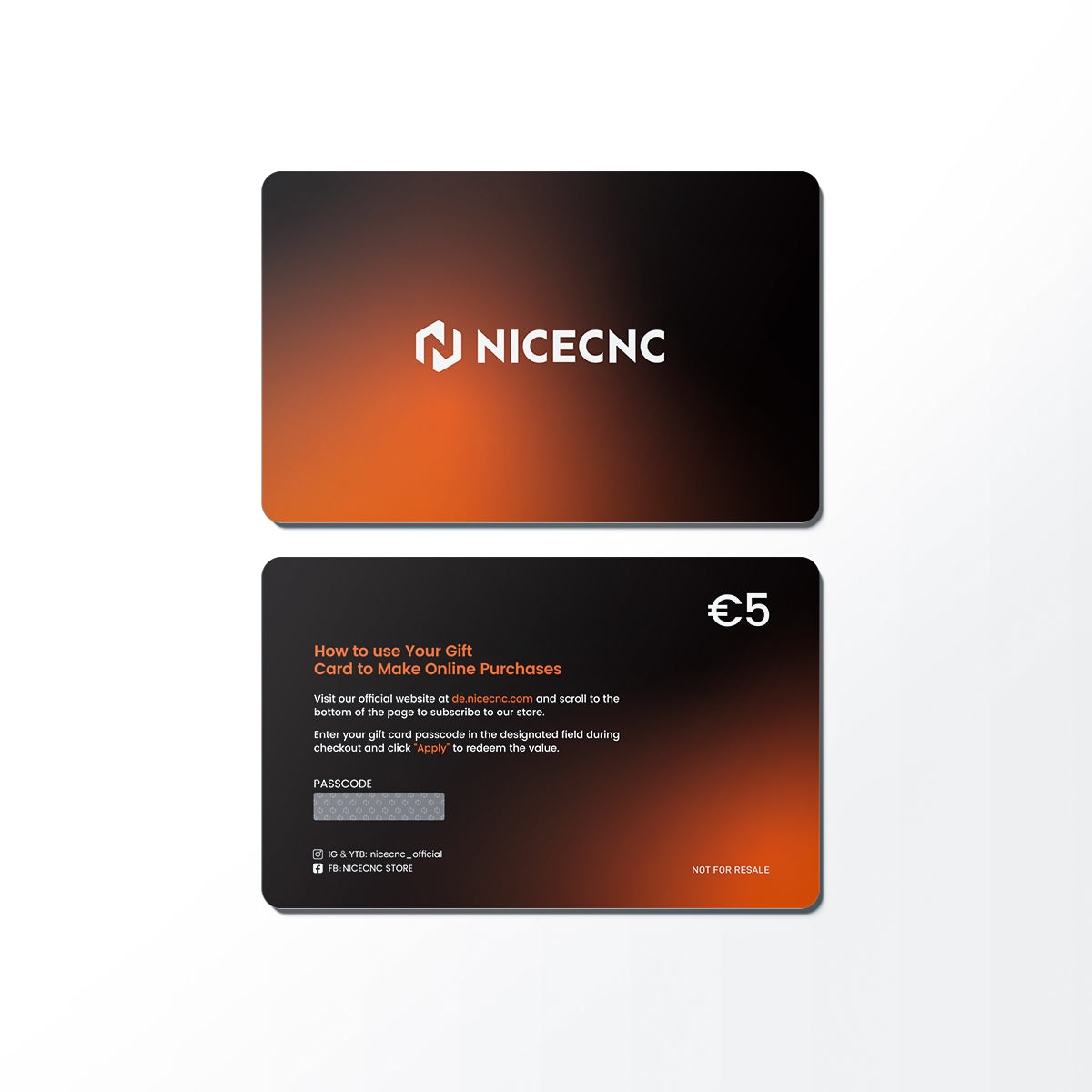 NICECNC 5€ Geschenkkarte | Geschenk zum Members’ Day