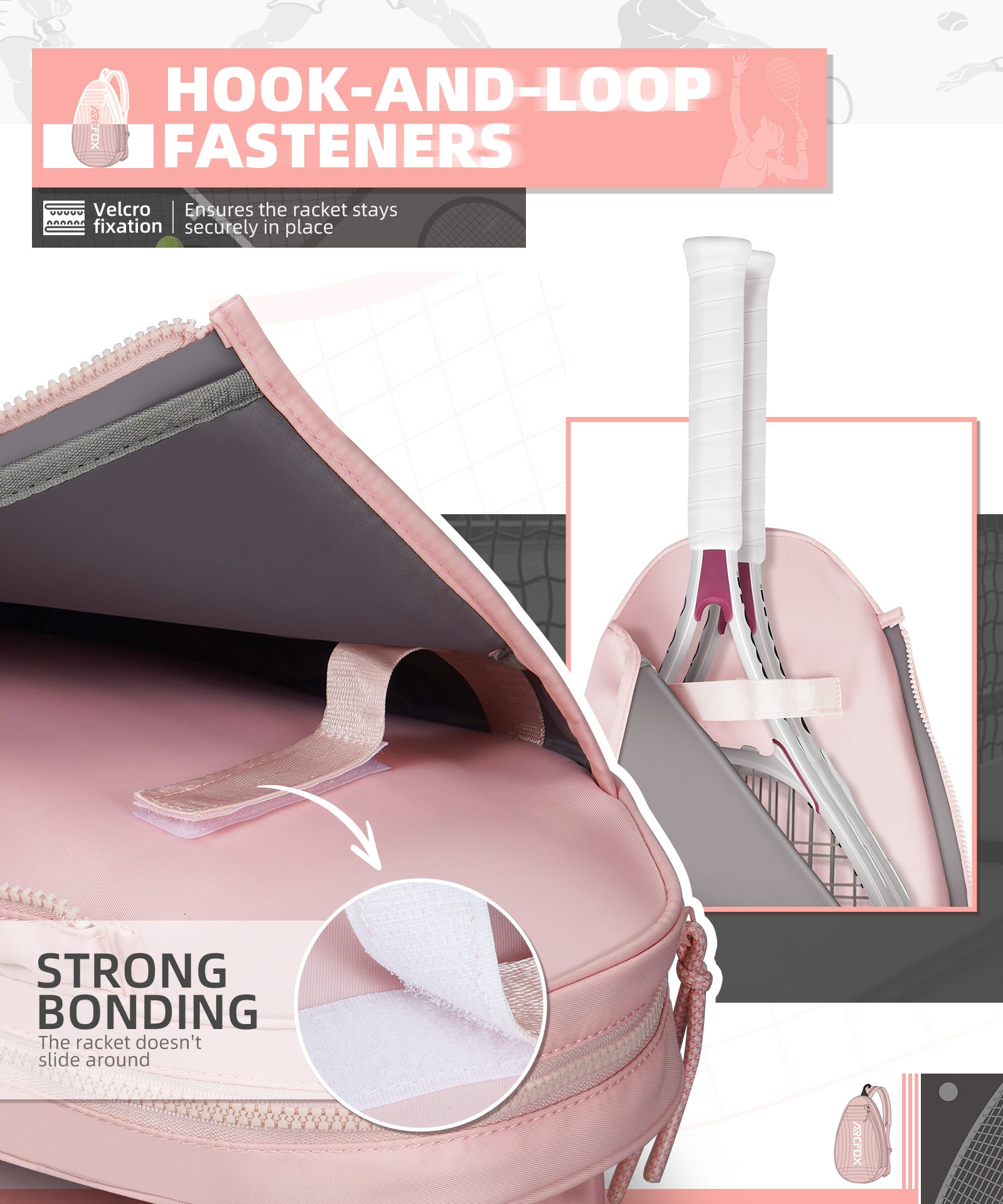 Wasserabweisende Tennistasche Sportrucksack Strapazierfähig mit Schlägerfach