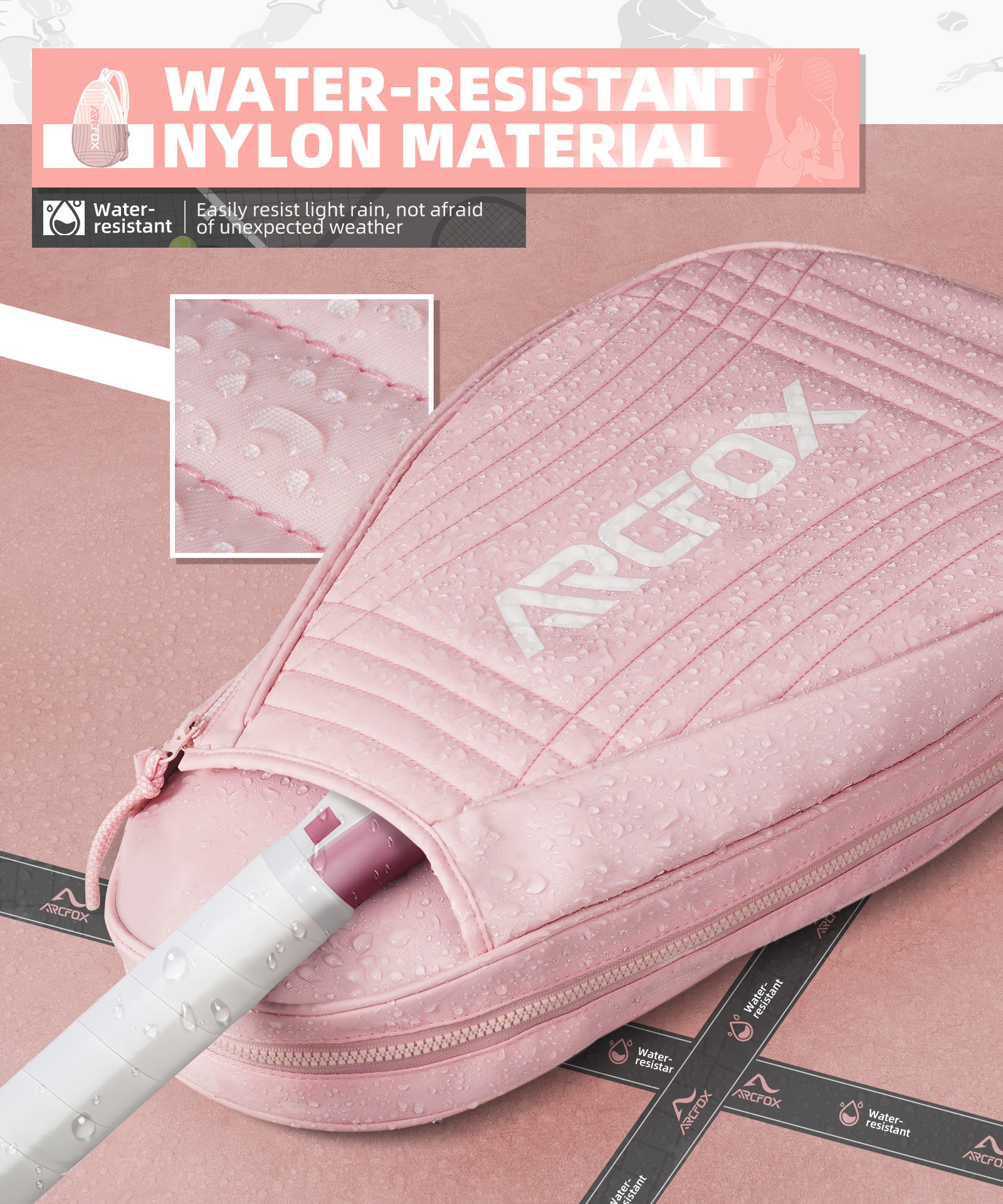 Wasserabweisende Tennistasche Sportrucksack Strapazierfähig mit Schlägerfach