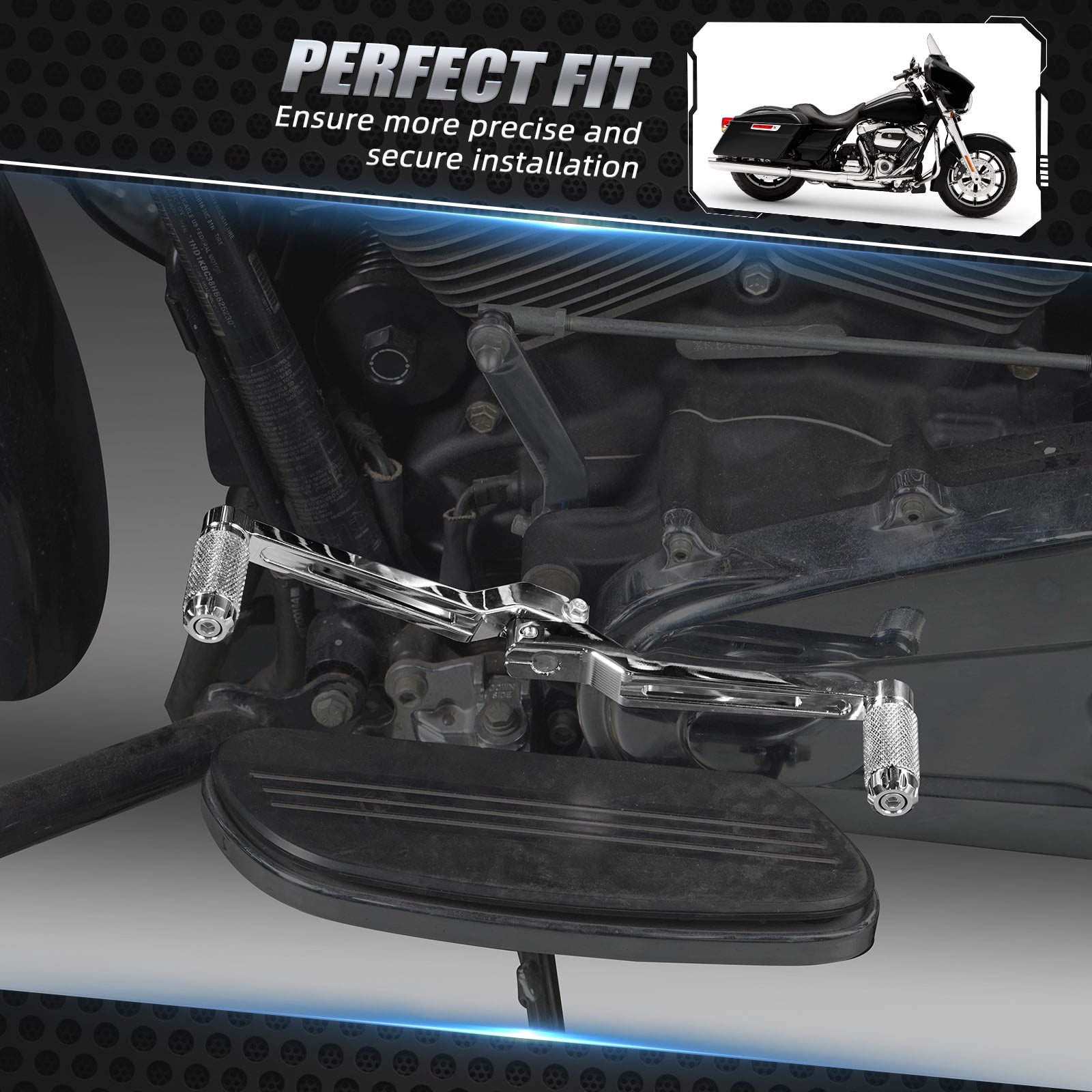 Paar Ferse Kappe Schalthebel Shifter Pegs Für Harley Street Glide FLHX Road King FLHR