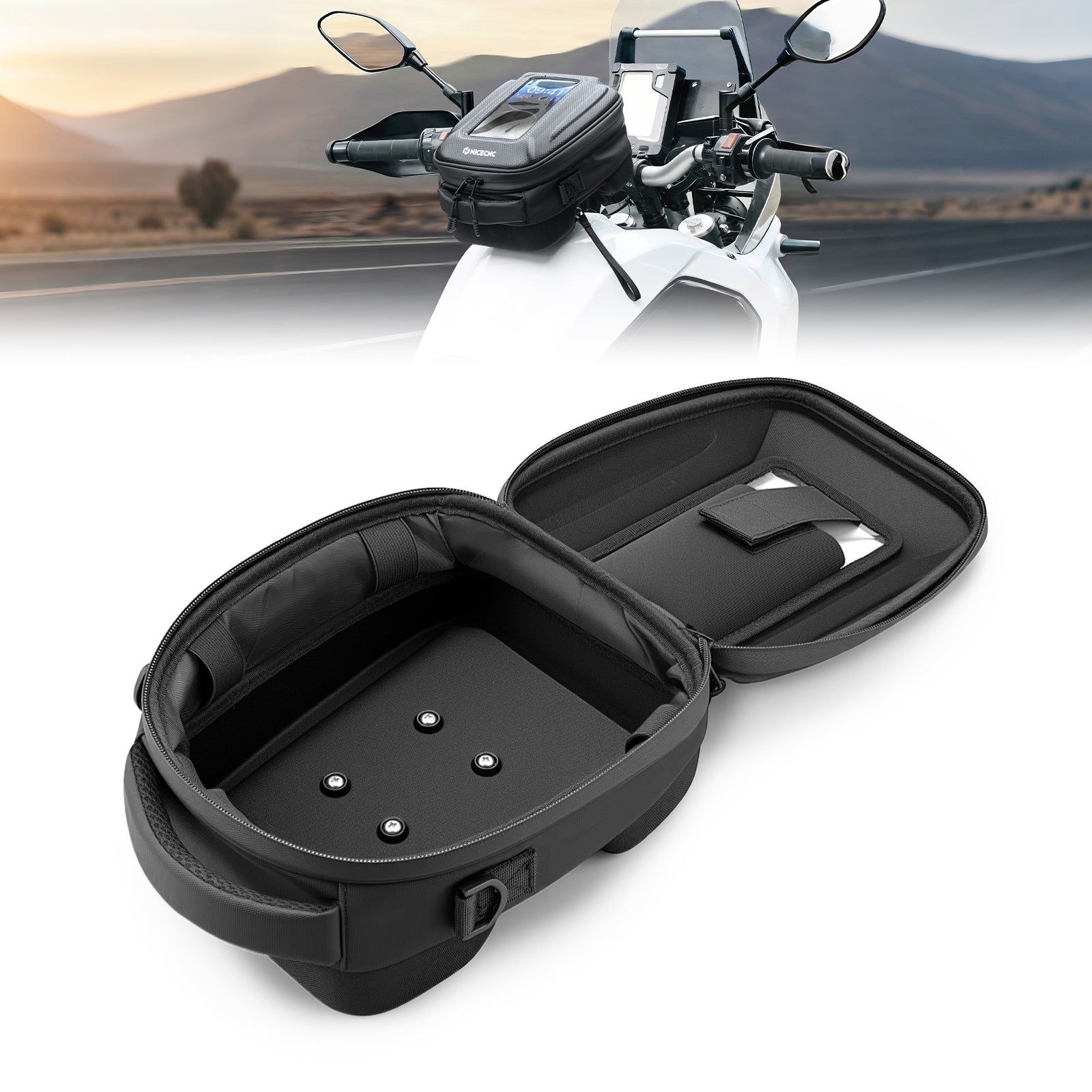 Schnellverschluss Motorrad Tanktasche für BMW R1250GS, Yamaha Tenere 700, Honda Africa Twin CRF1100L