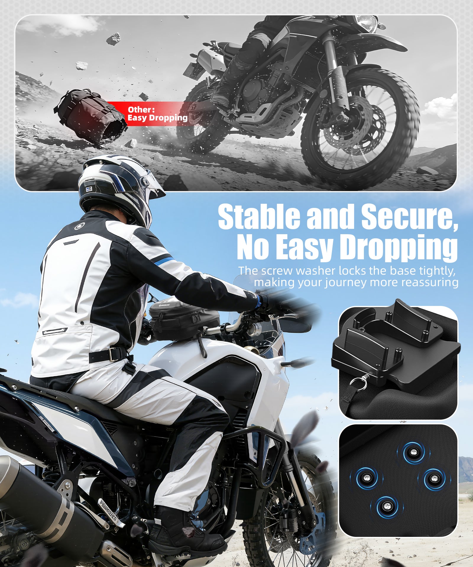 Tankrucksack mit Schnellverschluss und Push-Pull-Schließsystem für Yamaha Tenere 700 2019–2024