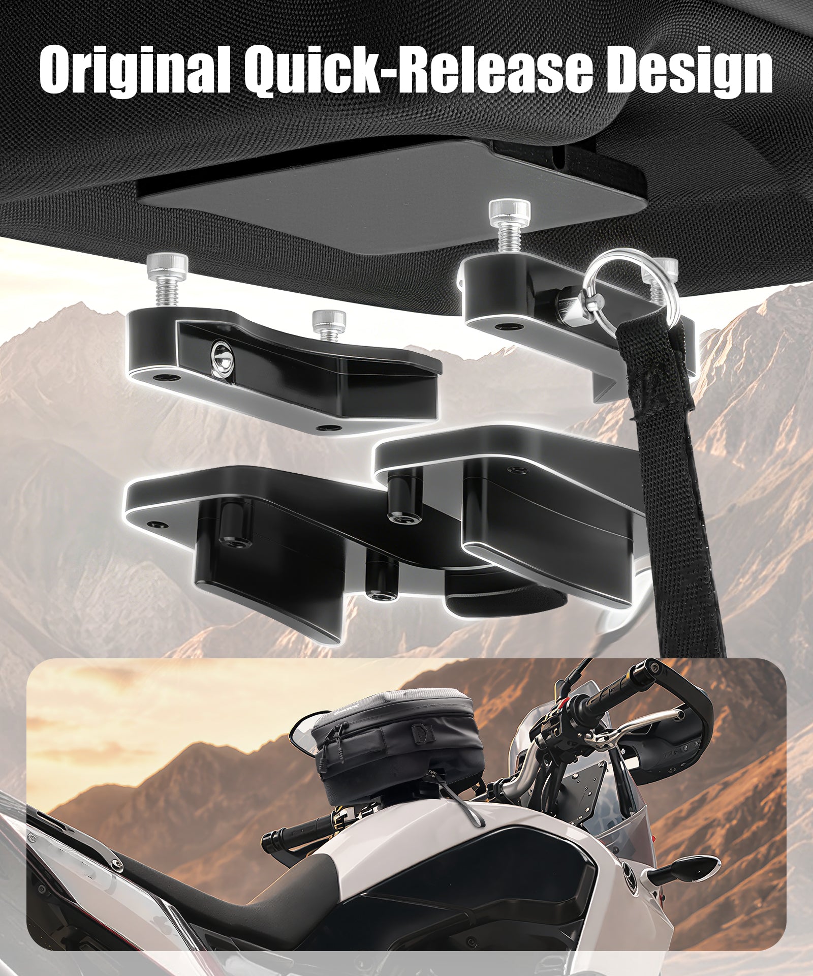 Tankrucksack mit Schnellverschluss und Push-Pull-Schließsystem für Yamaha Tenere 700 2019–2024