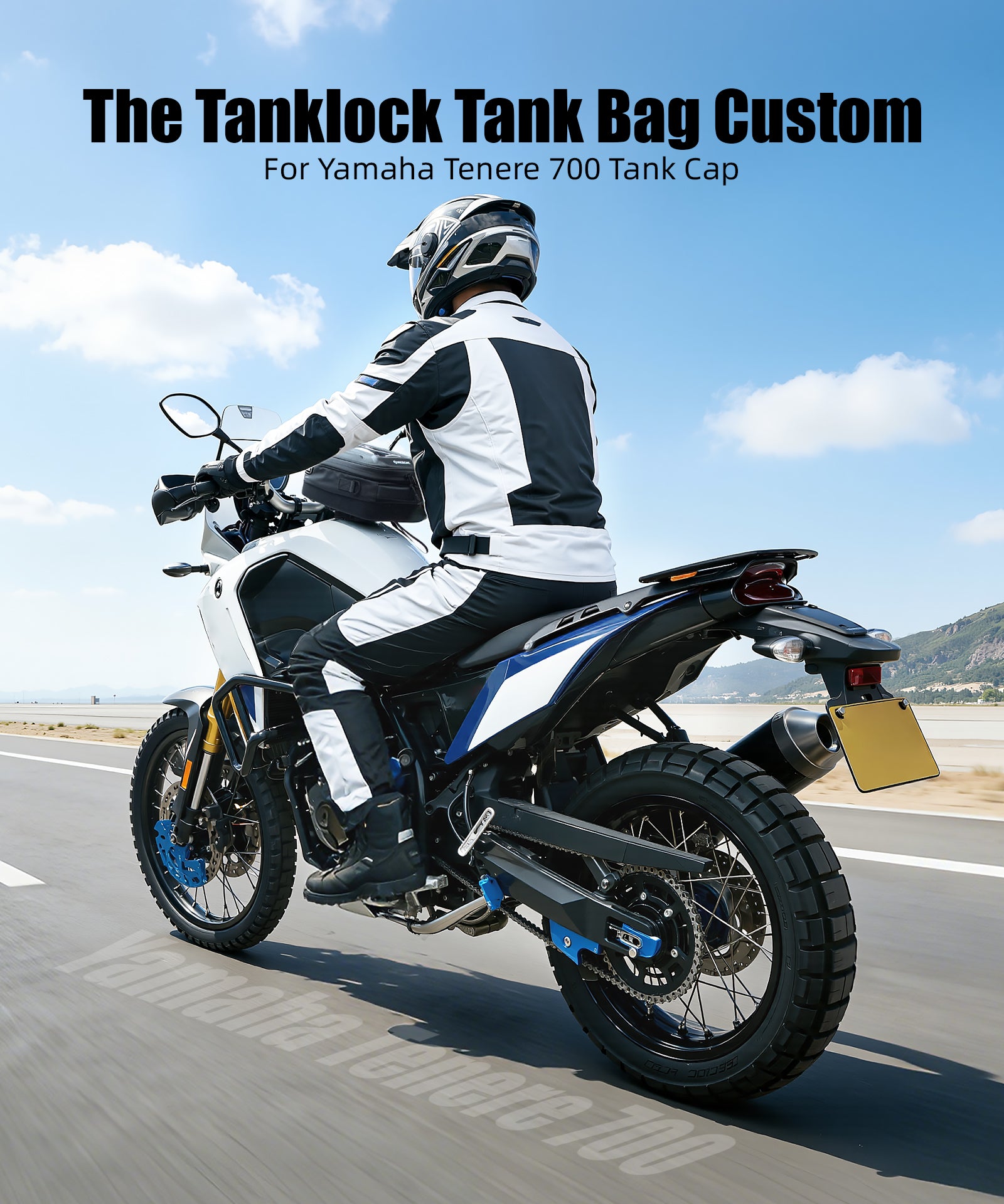 Tankrucksack mit Schnellverschluss und Push-Pull-Schließsystem für Yamaha Tenere 700 2019–2024