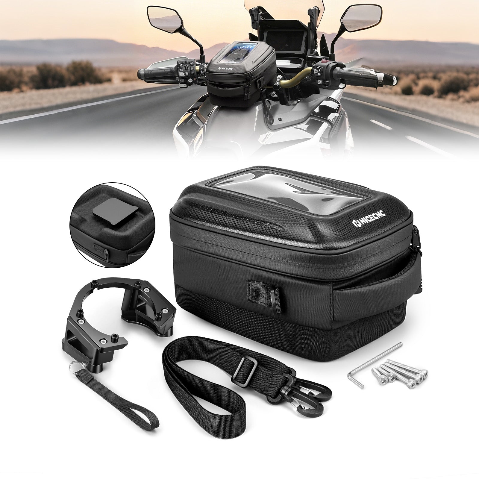 Schnellverschluss Motorrad Tanktasche für BMW R1250GS, Yamaha Tenere 700, Honda Africa Twin CRF1100L