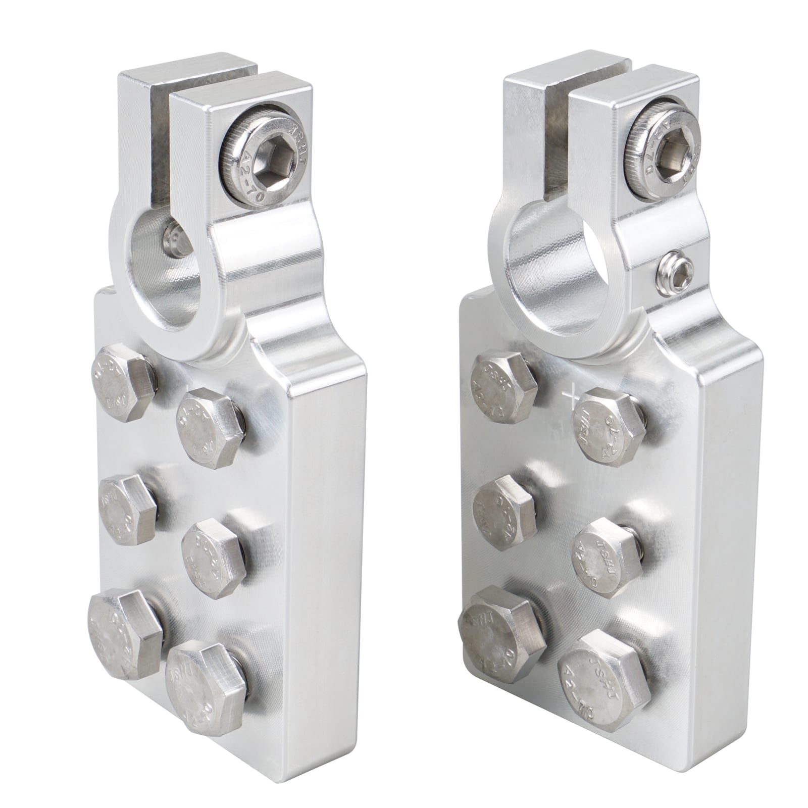 2x 4/0 AWG Autobatterie Klemme Set Batterieklemme Terminal Polklemmen Silber