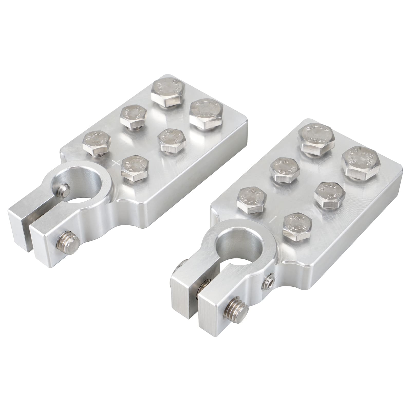 2x 4/0 AWG Autobatterie Klemme Set Batterieklemme Terminal Polklemmen Silber
