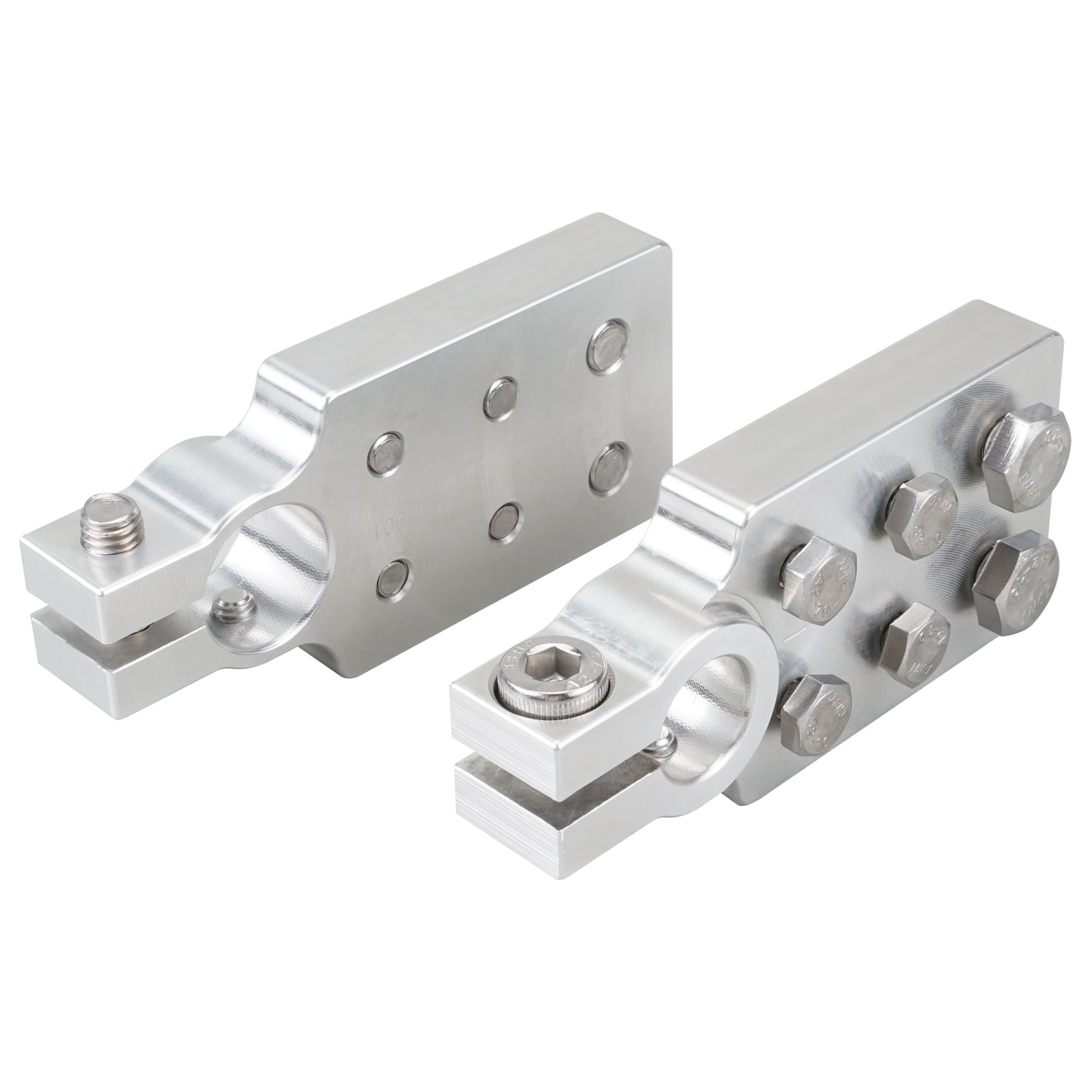 2x 4/0 AWG Autobatterie Klemme Set Batterieklemme Terminal Polklemmen Silber