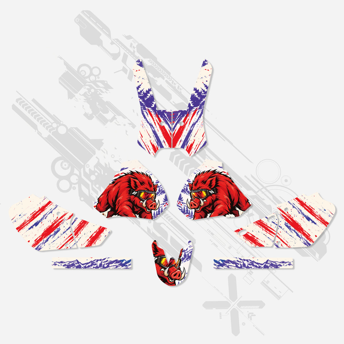 Kit complet d’autocollants décoratifs pour moto HONDA XR250/XR400 1996-2004
