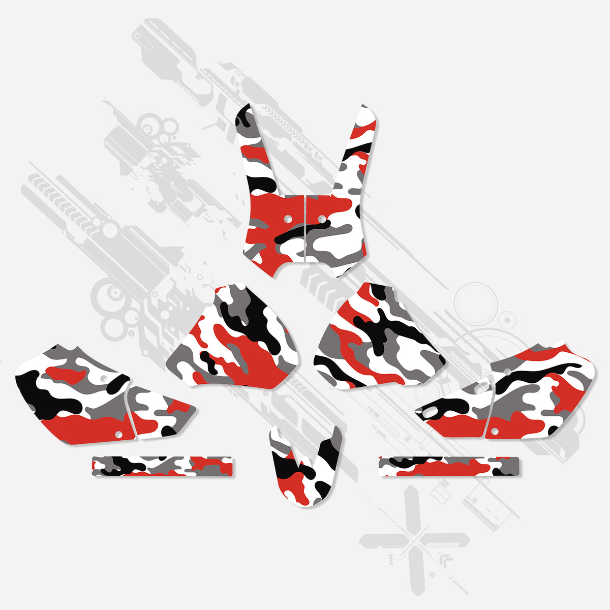 Kit complet d’autocollants décoratifs pour moto HONDA XR250/XR400 1996-2004