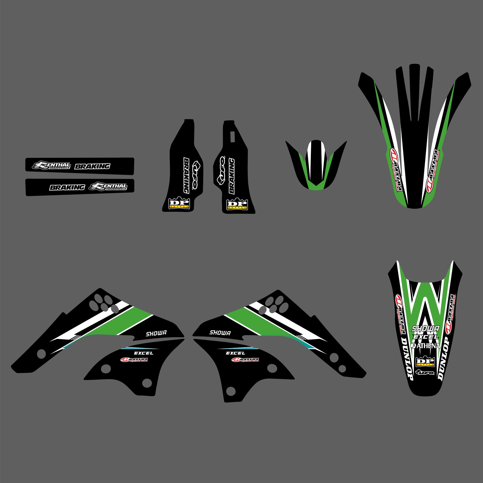 Vollständiger Grafik-Hintergrund-Aufkleber-Abziehbild-Satz für KAWASAKI KXF450 2006-2008