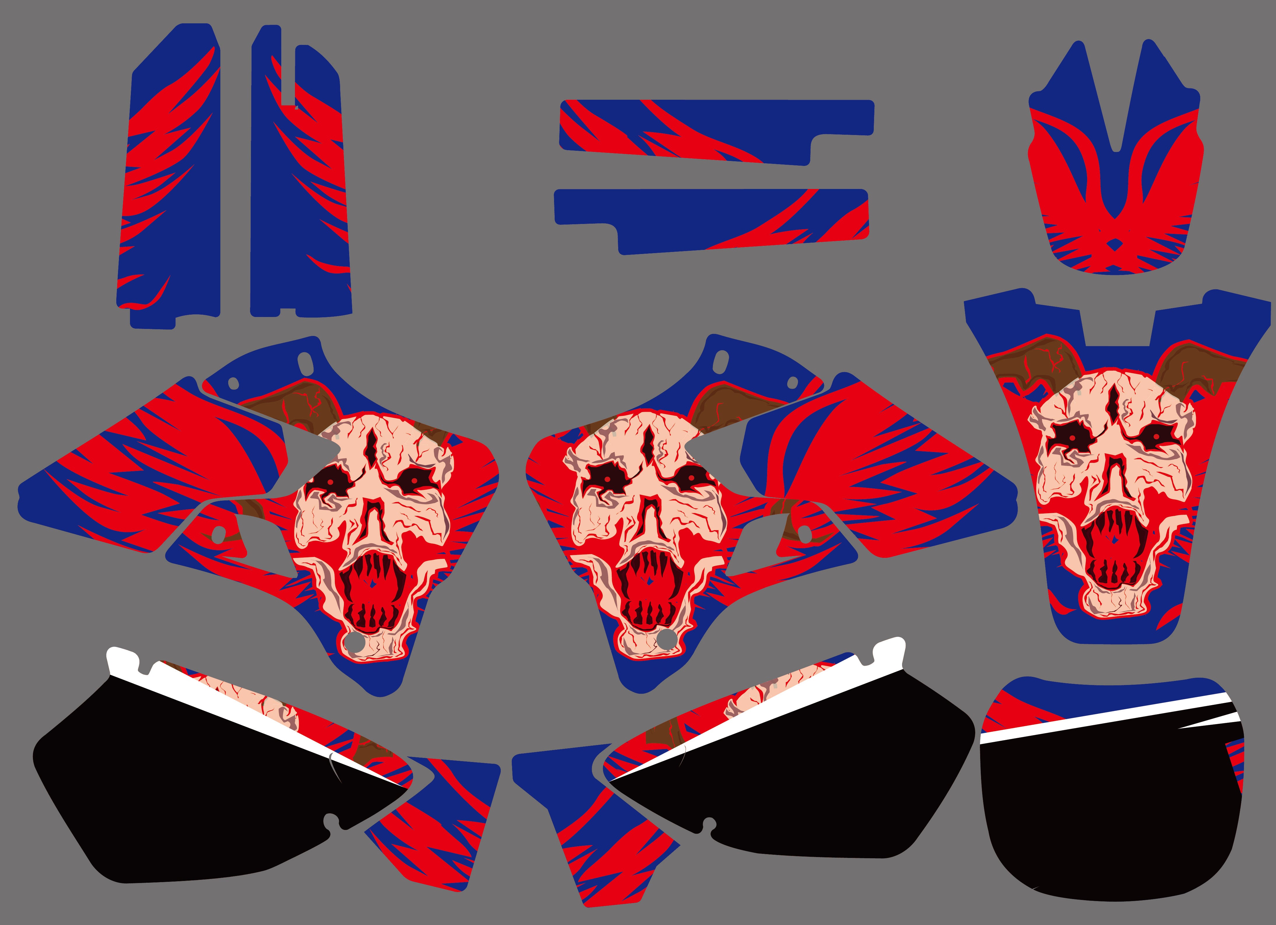 Team Graphics Hintergründe Abziehbilder Aufkleber für Yamaha YZ125/YZ250 1996-2001