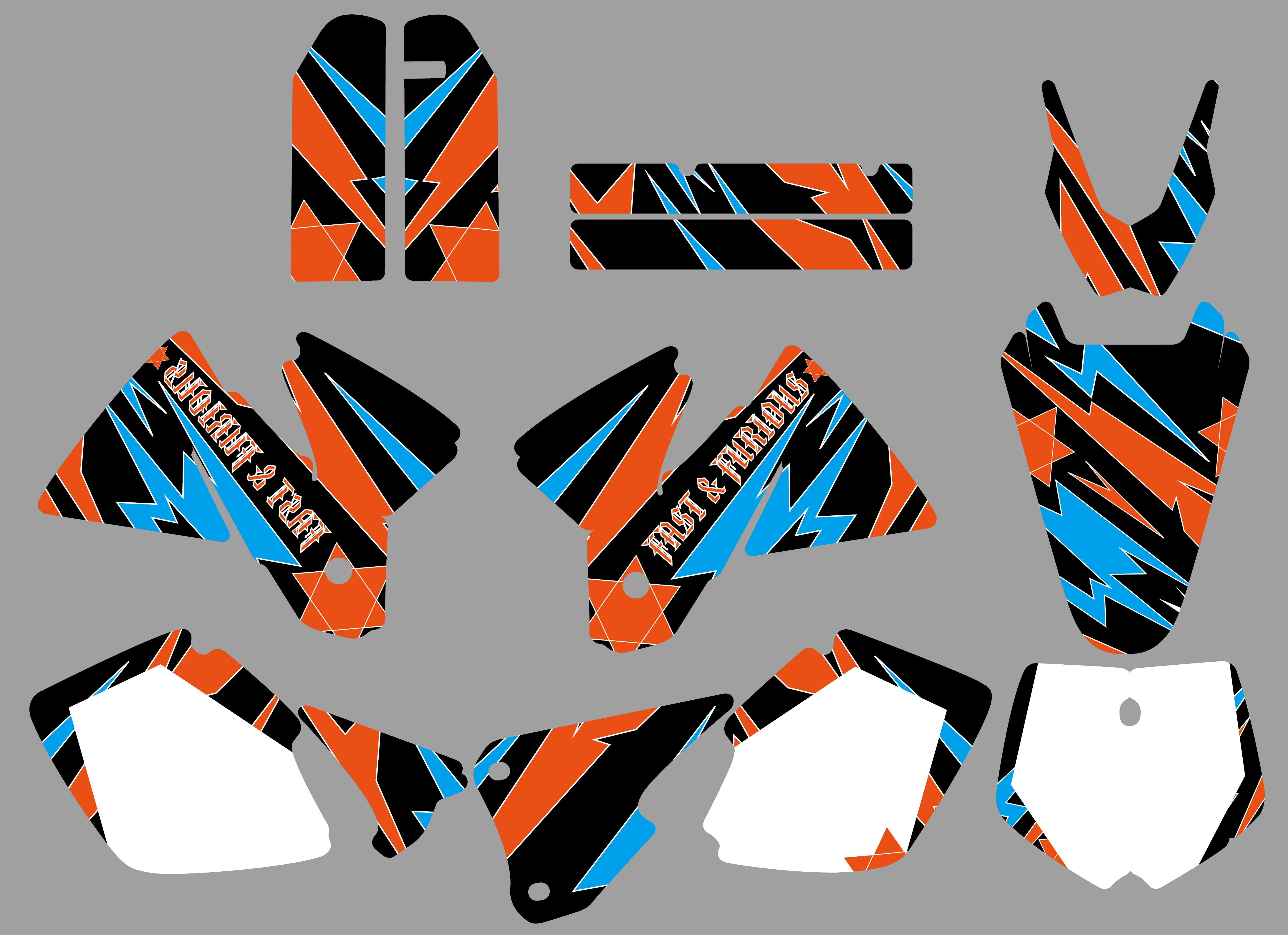 Motorrad-Team-Aufkleber mit voller Grafik für KTM SX 1998-2000