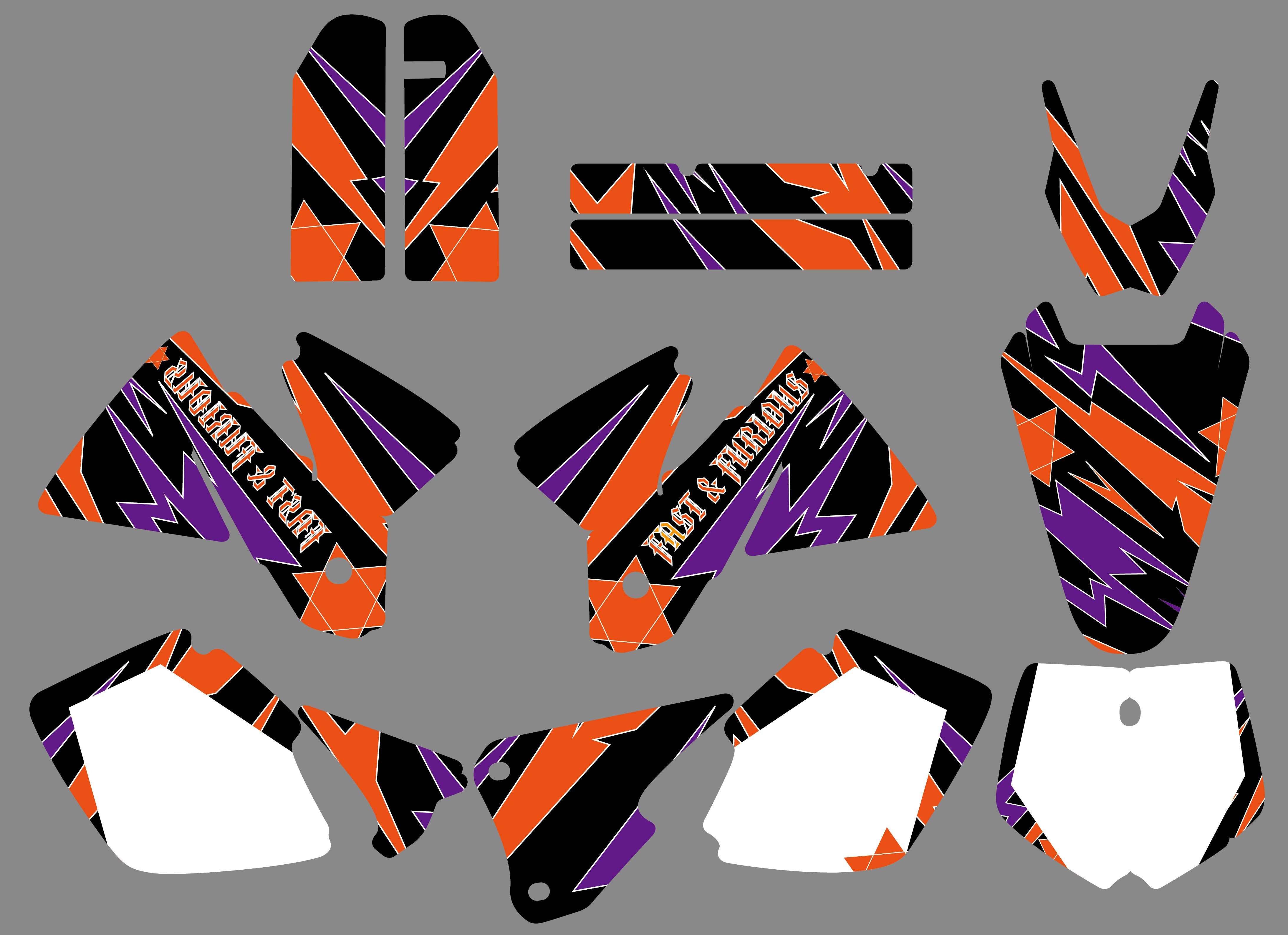 Motorrad-Team-Aufkleber mit voller Grafik für KTM SX 1998-2000