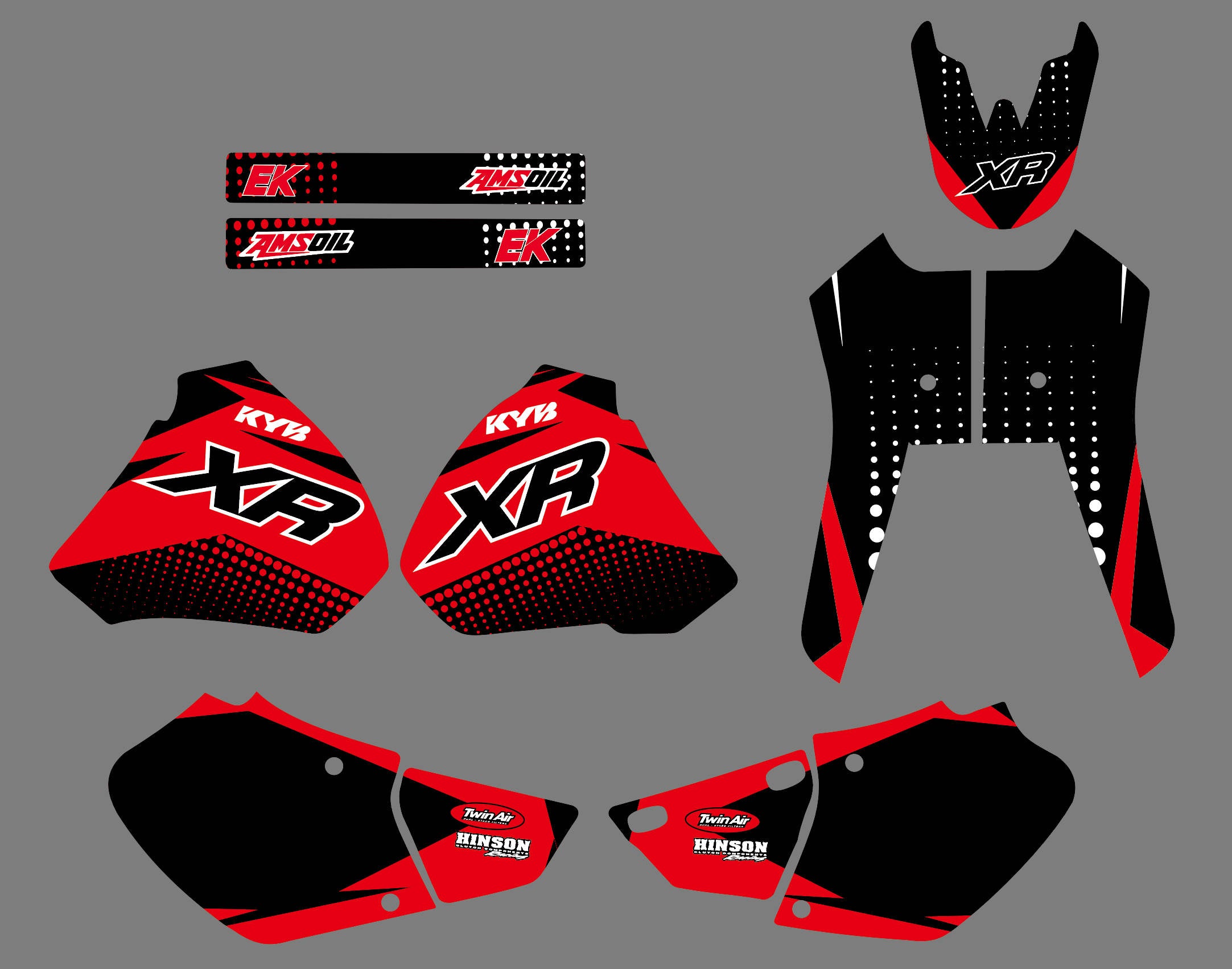 Motorrad-Team-Grafik-Hintergrundaufkleber für Honda XR250/XR400 1996-2004