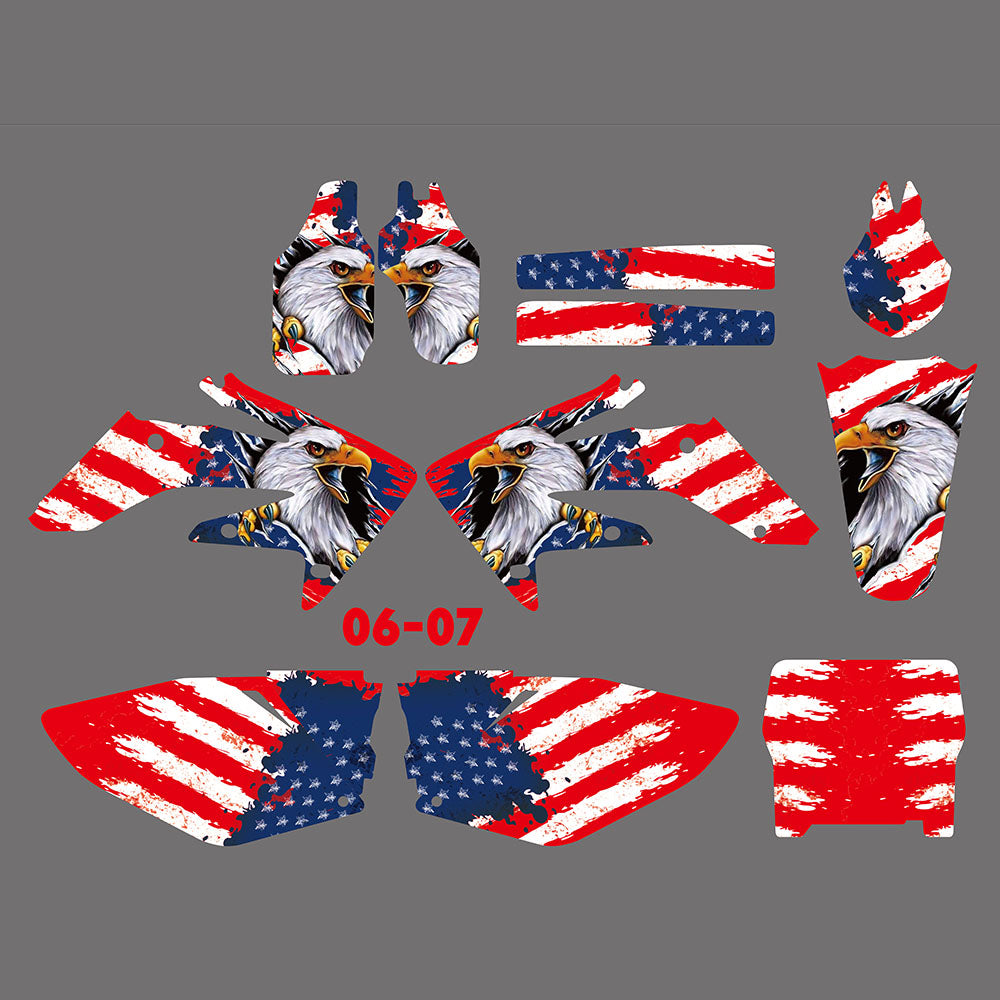 Team Graphics Hintergründe Abziehbilder Aufkleber für HONDA CRF250 2006-2007
