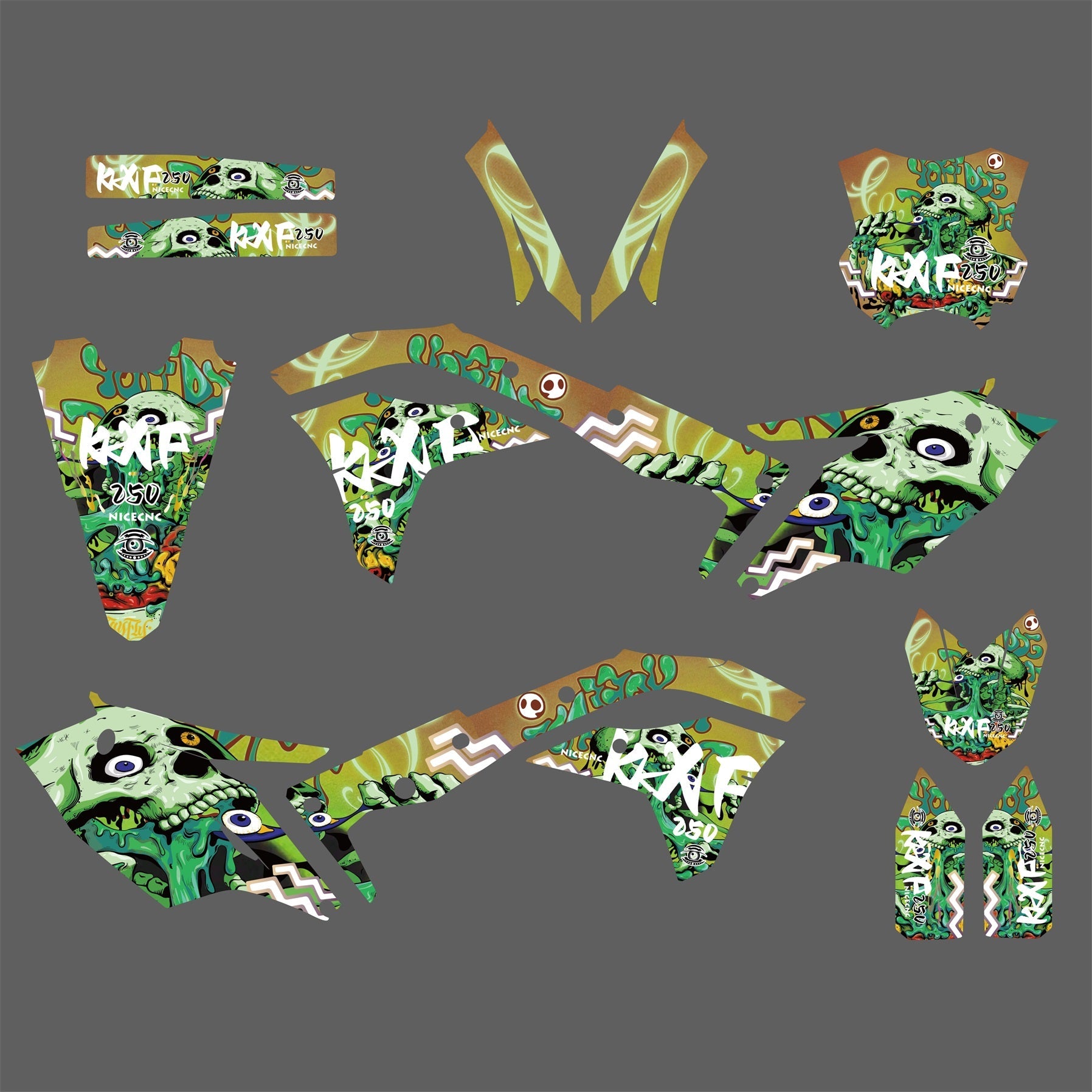 Grafik-Kit Kotflügel Aufkleber Gabel Aufkleber für Kawasaki KX250F KX 250F 2017-2020