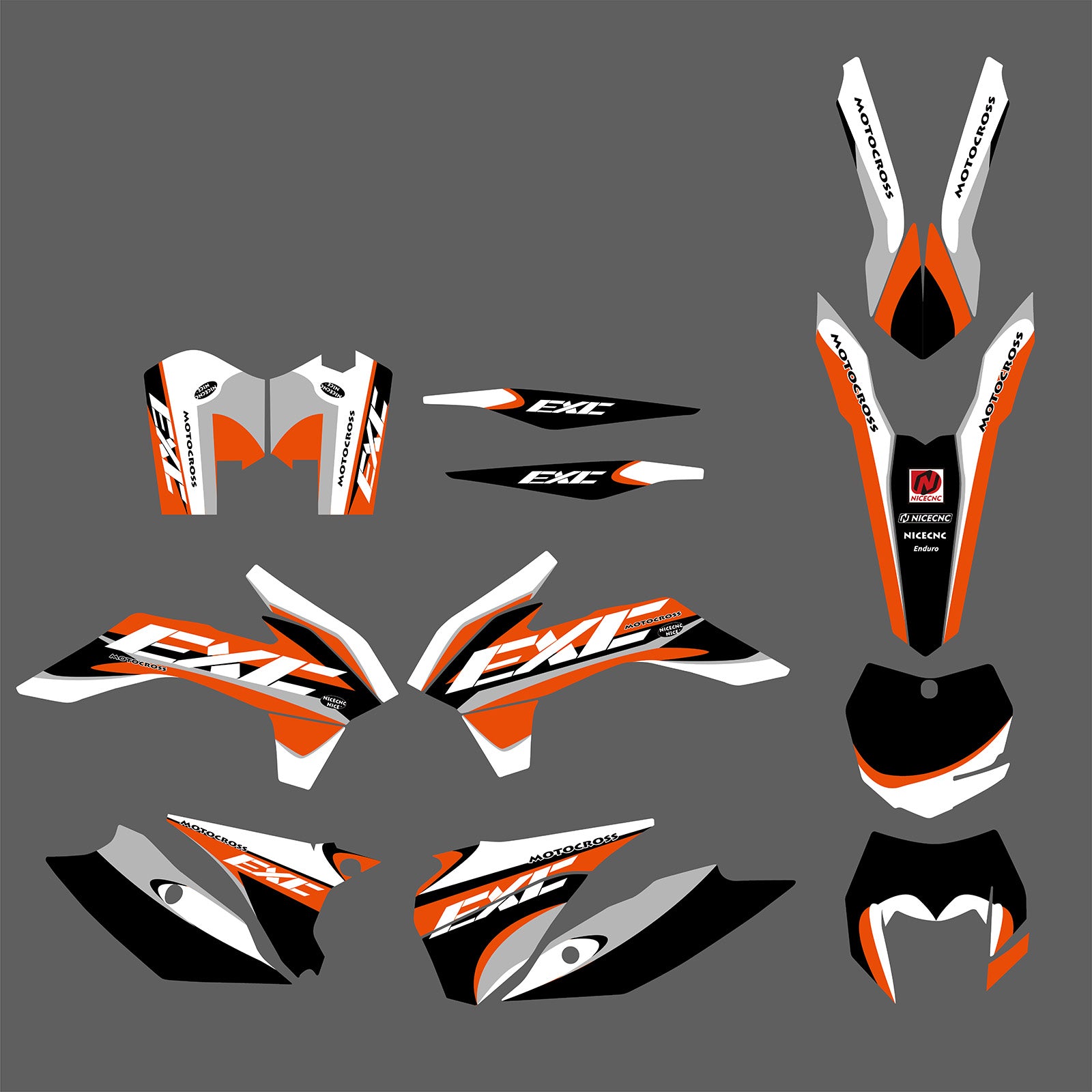Motorrad Volle Grafiken Aufkleber Aufkleber Set Für KTM EXC / XC-W / XCF-W 2014-2016