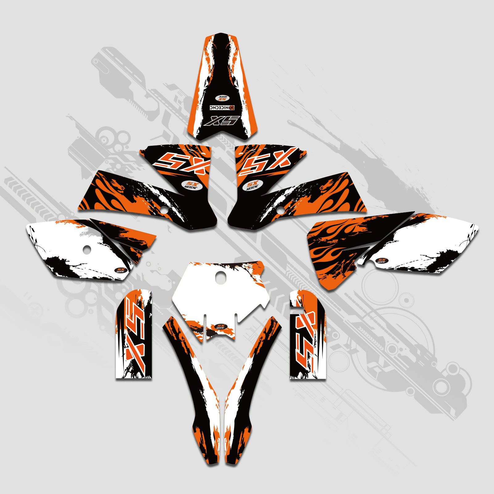 Motorrad Volle Grafiken Decals Aufkleber Set Für KTM SX 85-105 2003-2005
