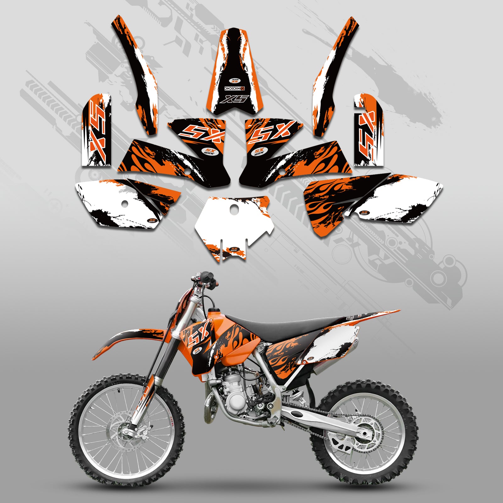 Motorrad Volle Grafiken Decals Aufkleber Set Für KTM SX 85-105 2003-2005