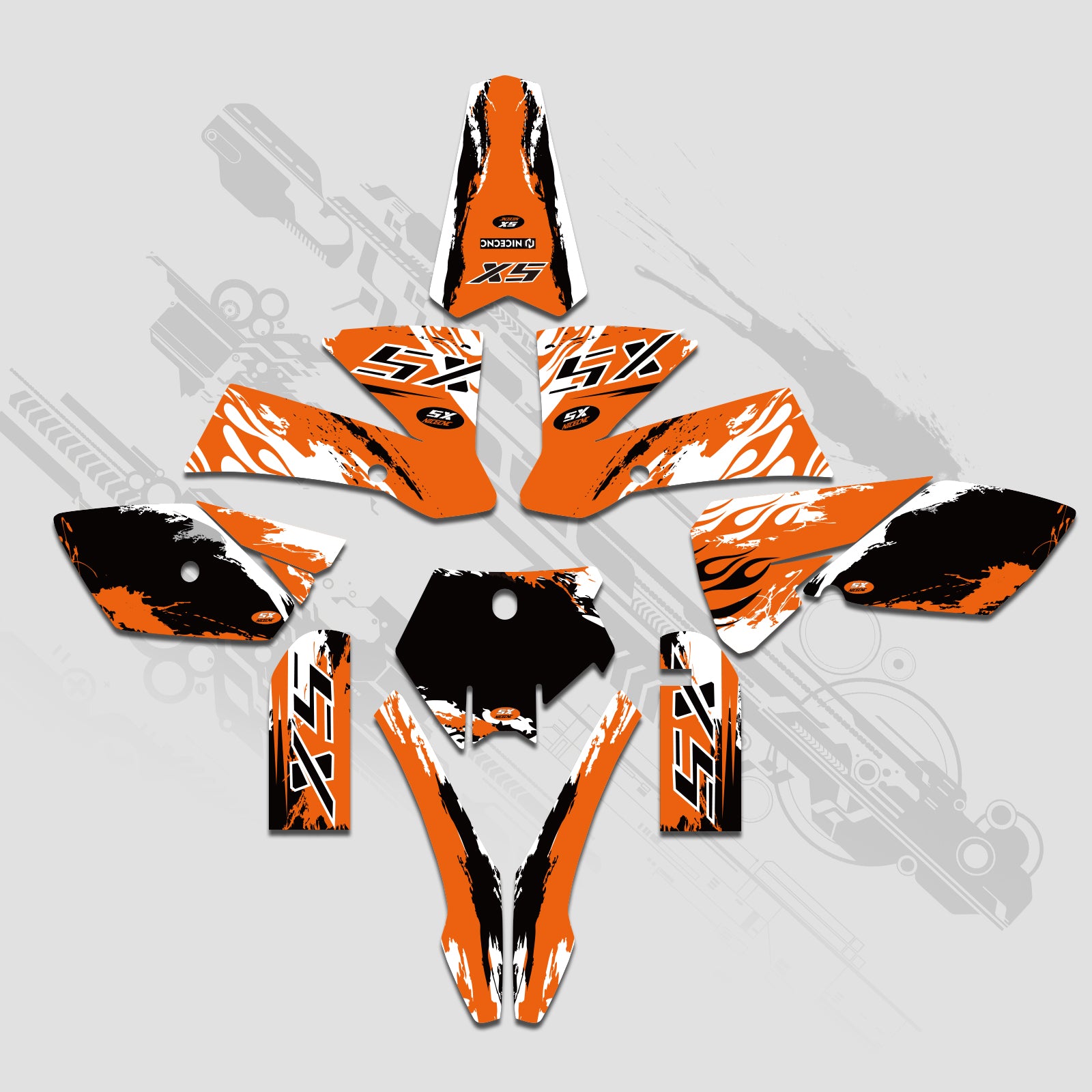 Motorrad Volle Grafiken Decals Aufkleber Set Für KTM SX 85-105 2003-2005