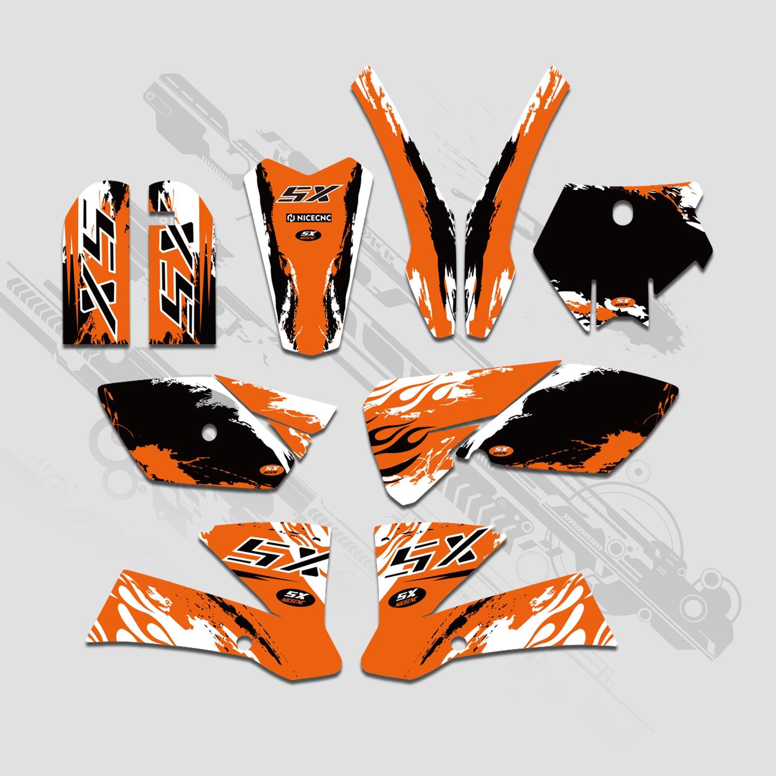 Motorrad Volle Grafiken Decals Aufkleber Set Für KTM SX 85-105 2003-2005