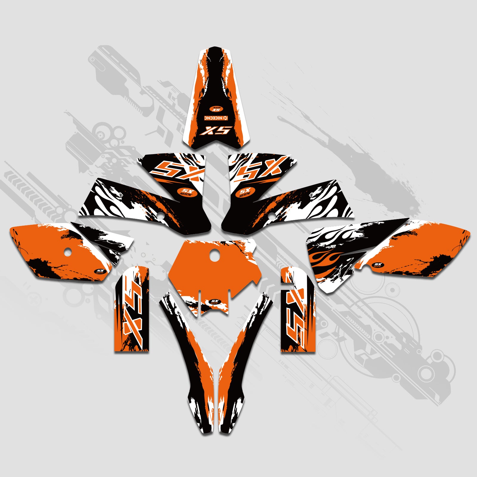 Motorrad Volle Grafiken Decals Aufkleber Set Für KTM SX 85-105 2003-2005